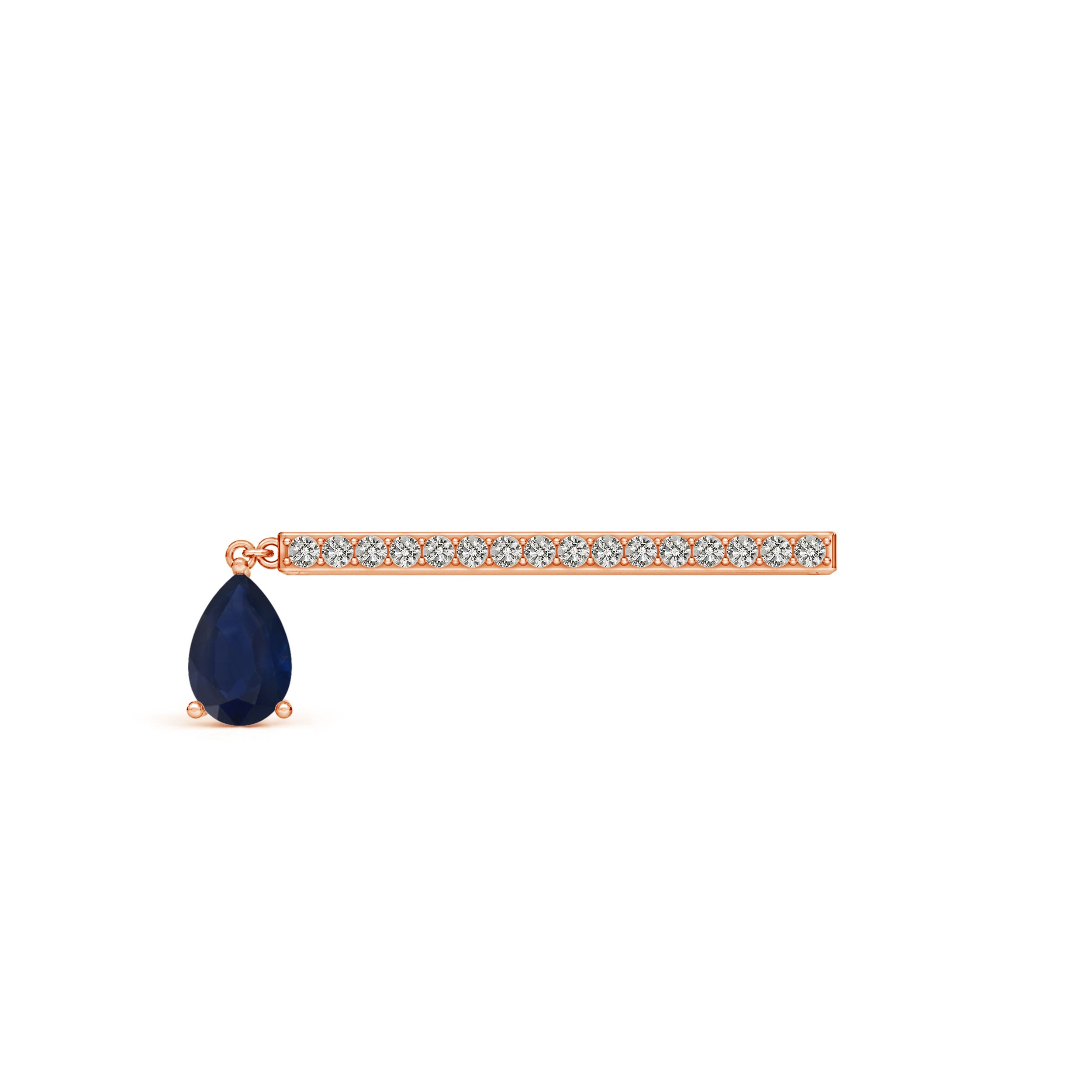 A - Blue Sapphire / 0.53 CT / 14 KT Rose Gold