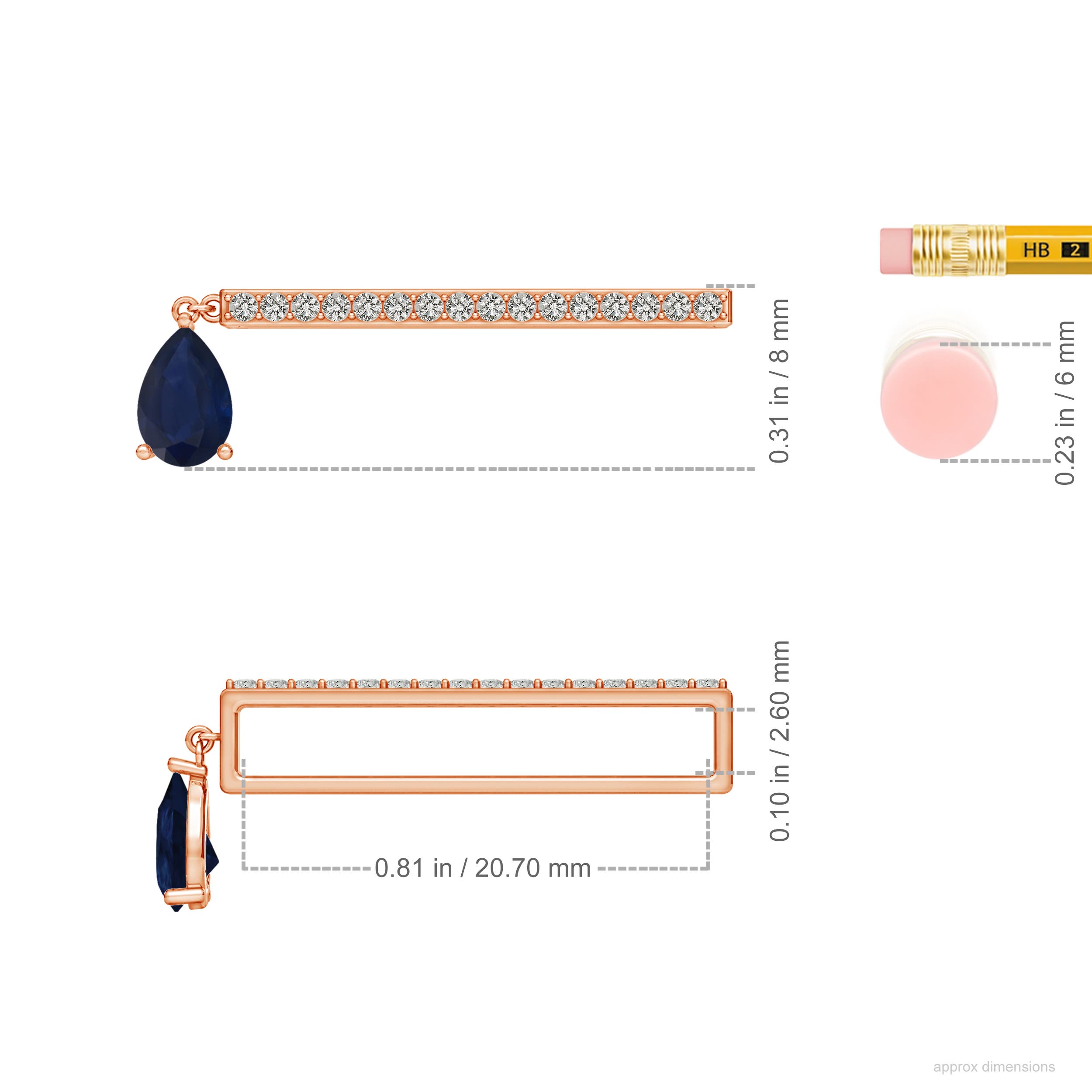 A - Blue Sapphire / 0.53 CT / 14 KT Rose Gold