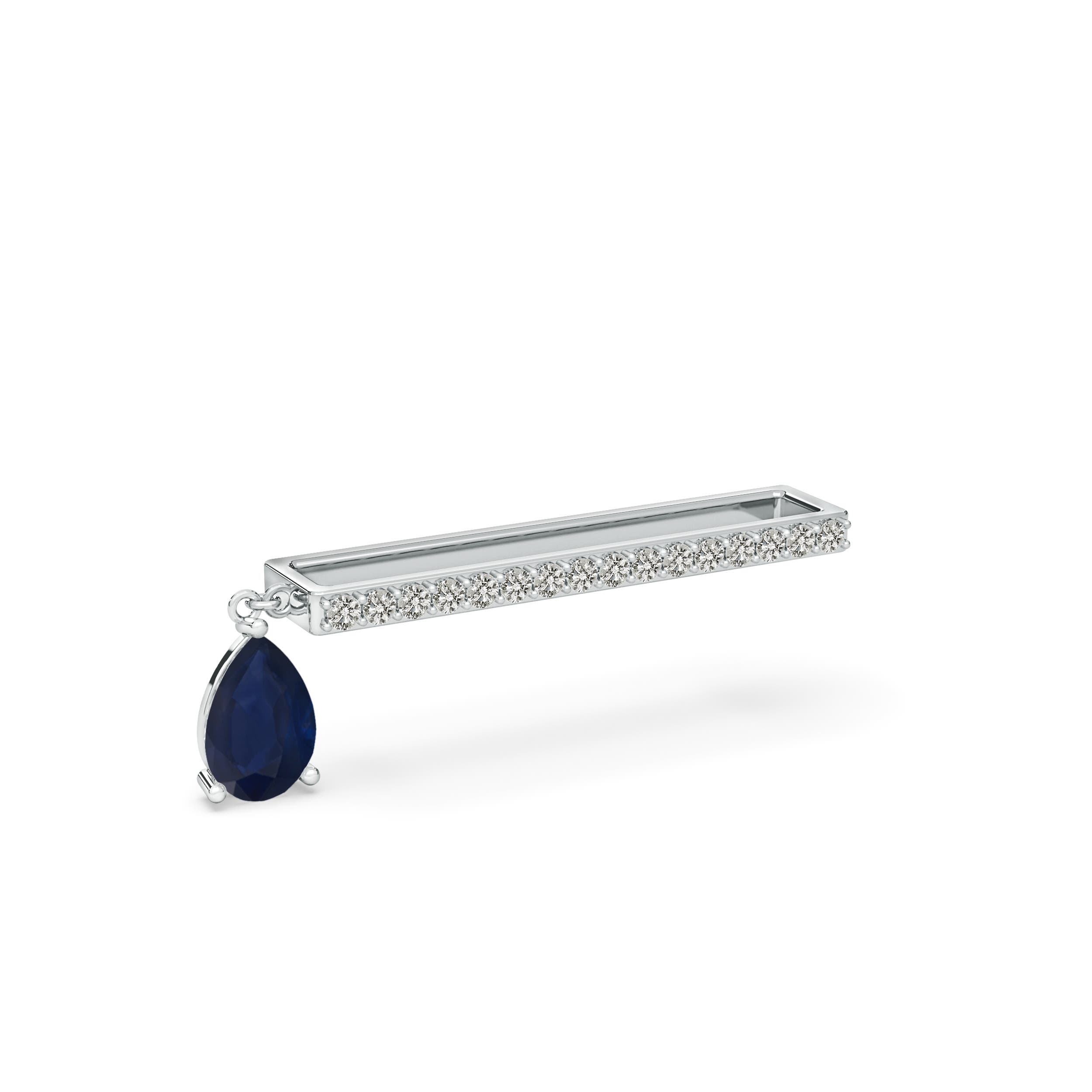 A - Blue Sapphire / 0.53 CT / 14 KT White Gold