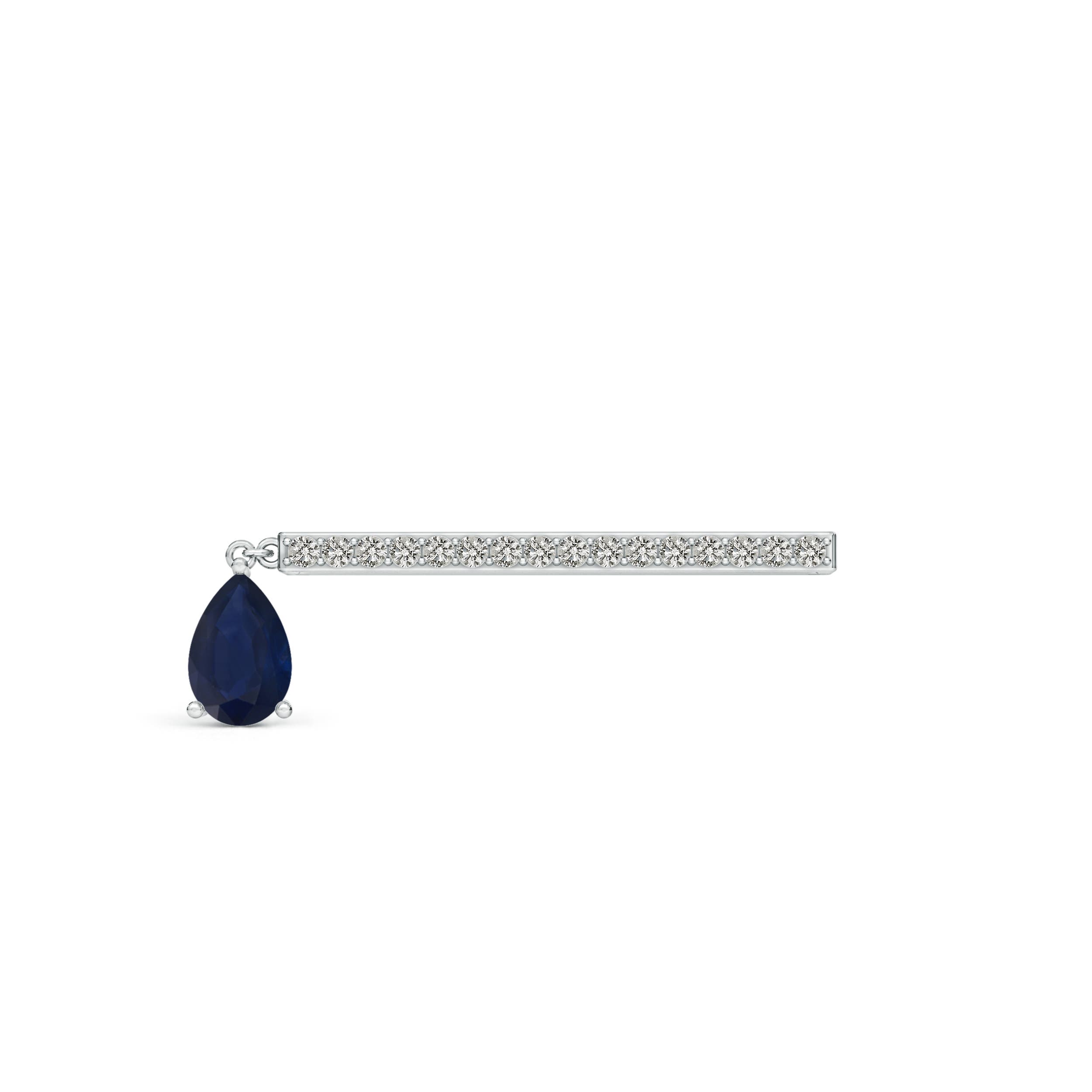 A - Blue Sapphire / 0.53 CT / 14 KT White Gold