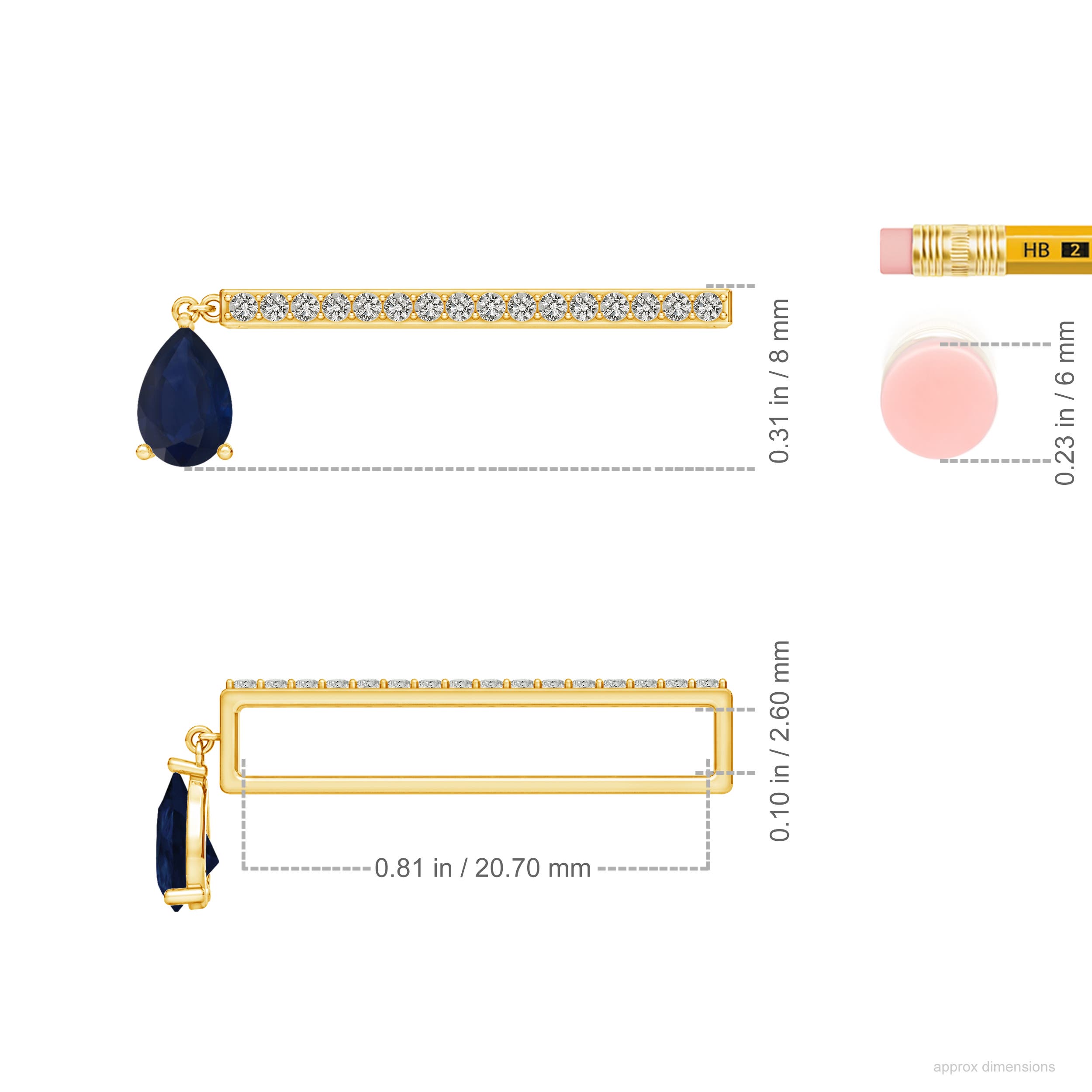 A - Blue Sapphire / 0.53 CT / 14 KT Yellow Gold