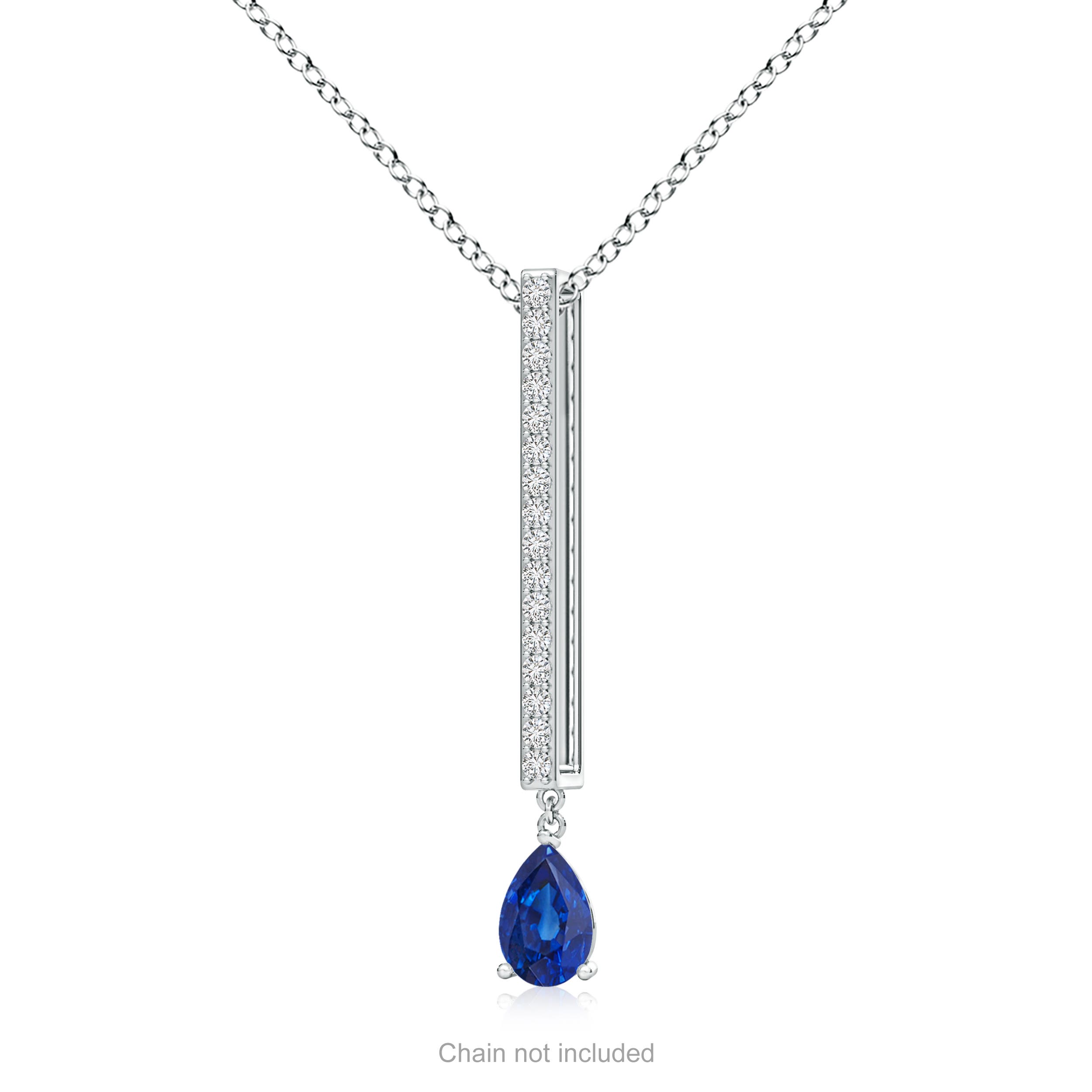 AAA - Blue Sapphire / 0.53 CT / 14 KT White Gold