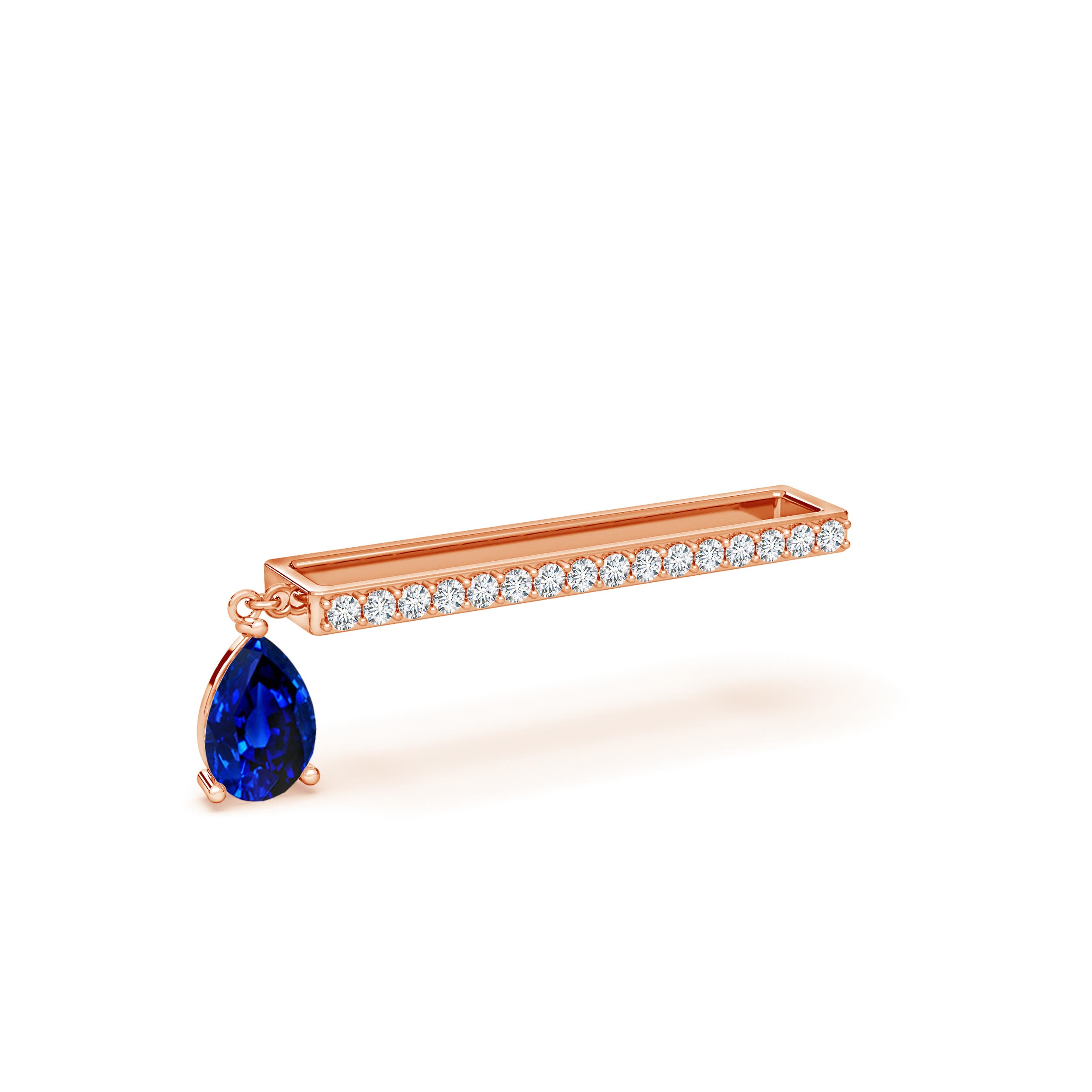 AAAA - Blue Sapphire / 0.53 CT / 14 KT Rose Gold