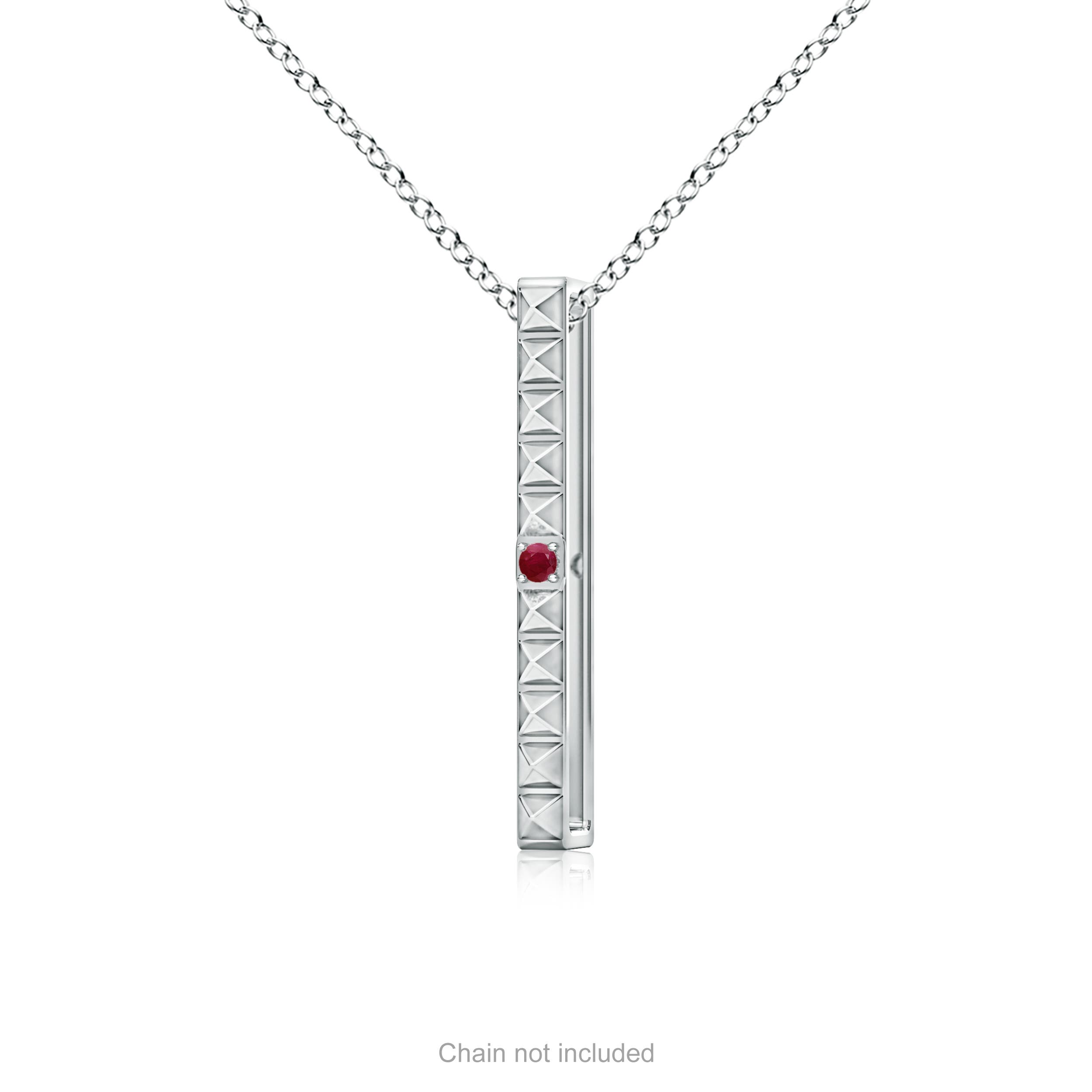 A - Ruby / 0.03 CT / 14 KT White Gold