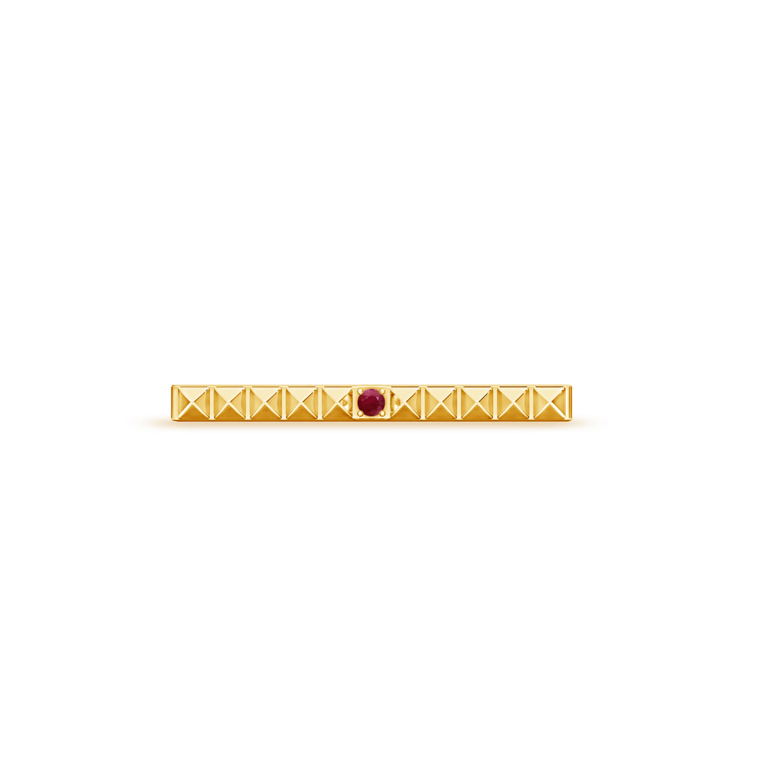 A - Ruby / 0.03 CT / 14 KT Yellow Gold