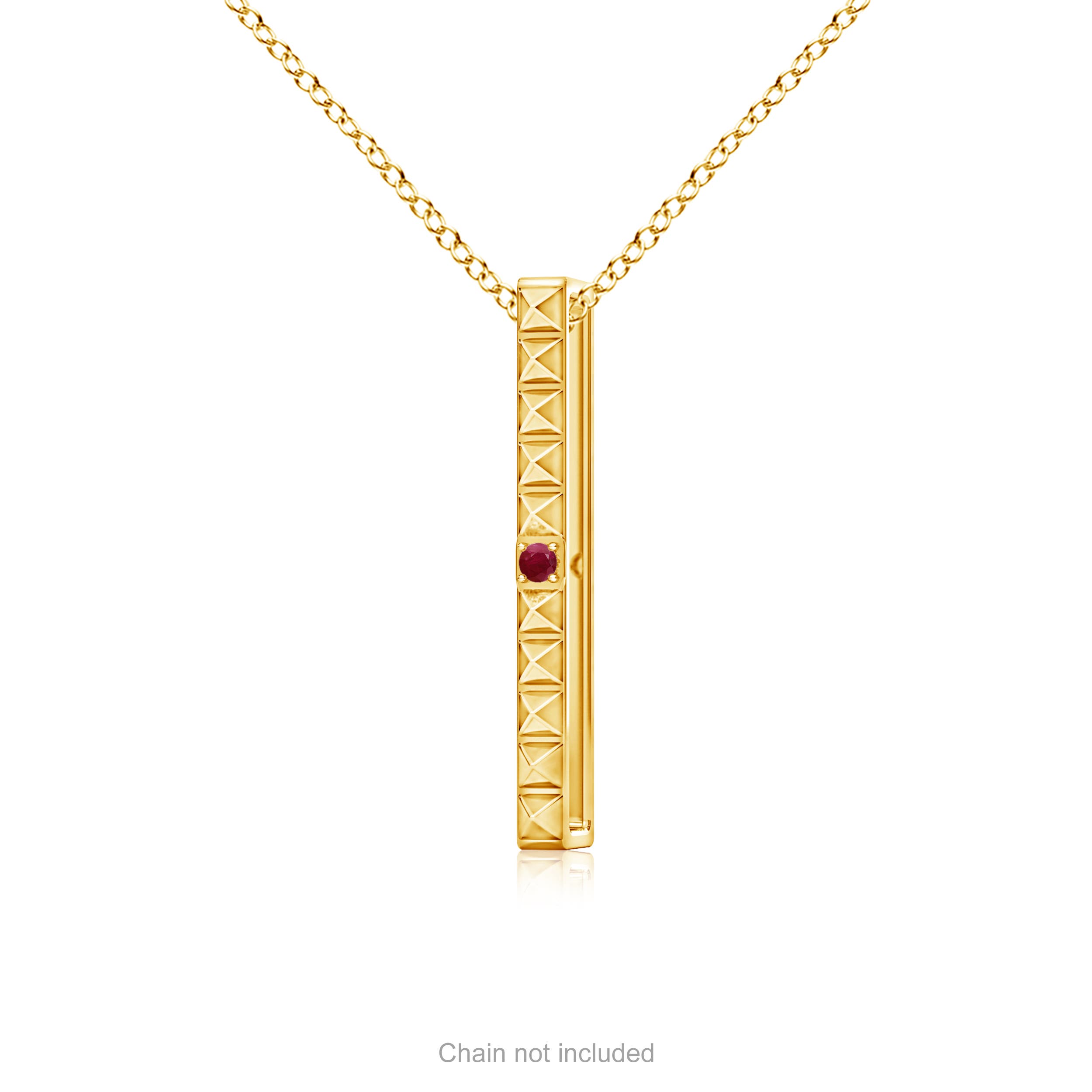 A - Ruby / 0.03 CT / 14 KT Yellow Gold