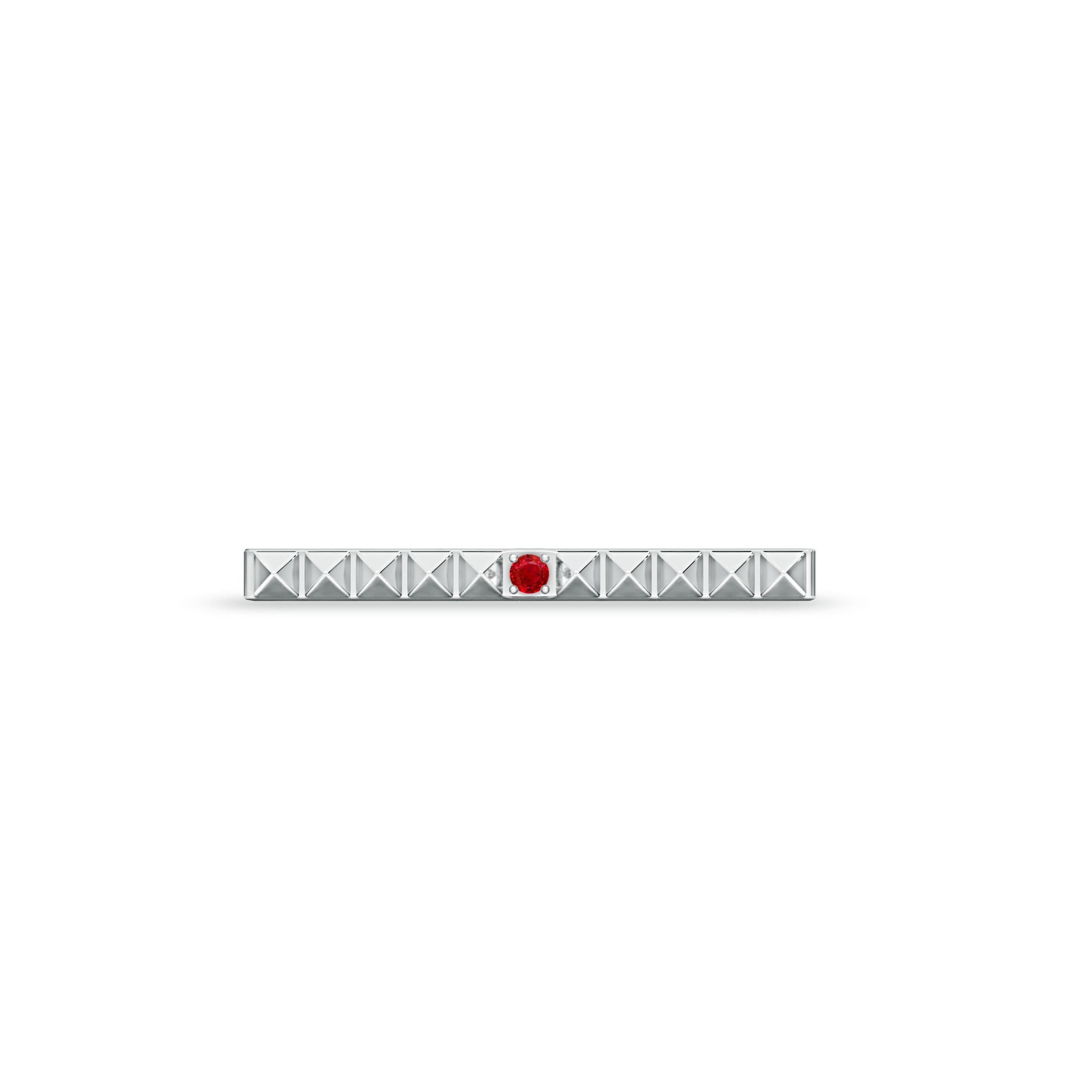 AAA - Ruby / 0.03 CT / 14 KT White Gold