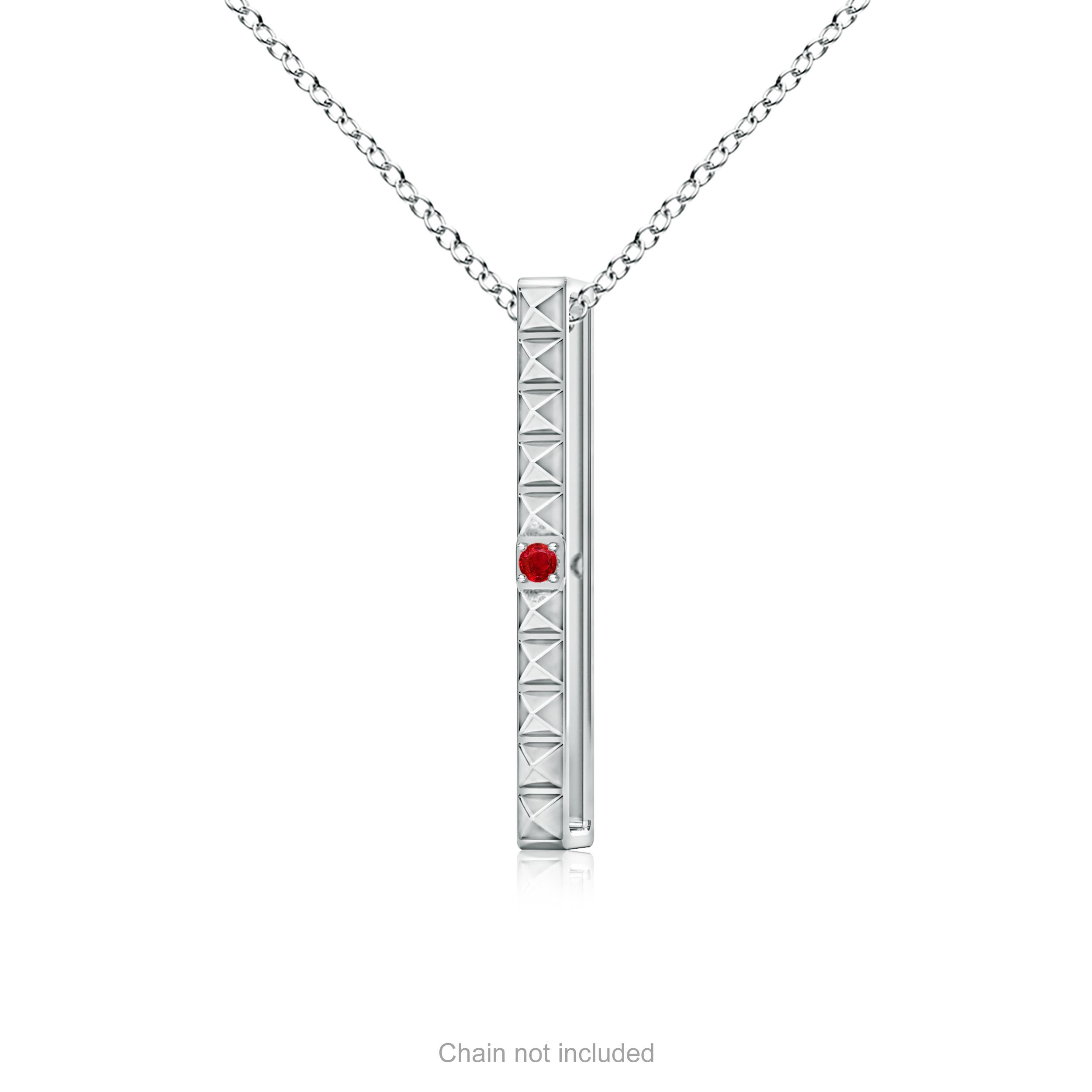 AAA - Ruby / 0.03 CT / 14 KT White Gold