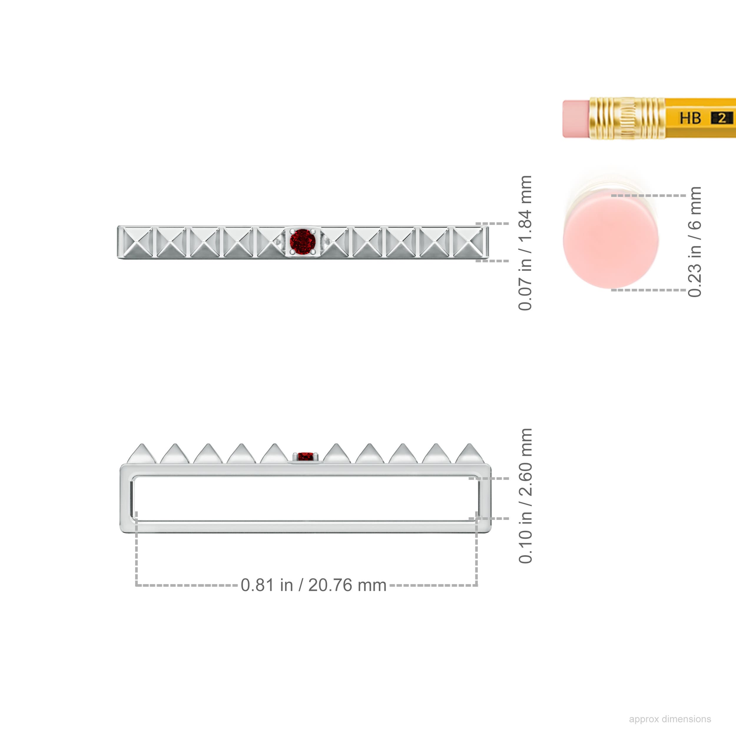 AAAA - Ruby / 0.03 CT / 14 KT White Gold