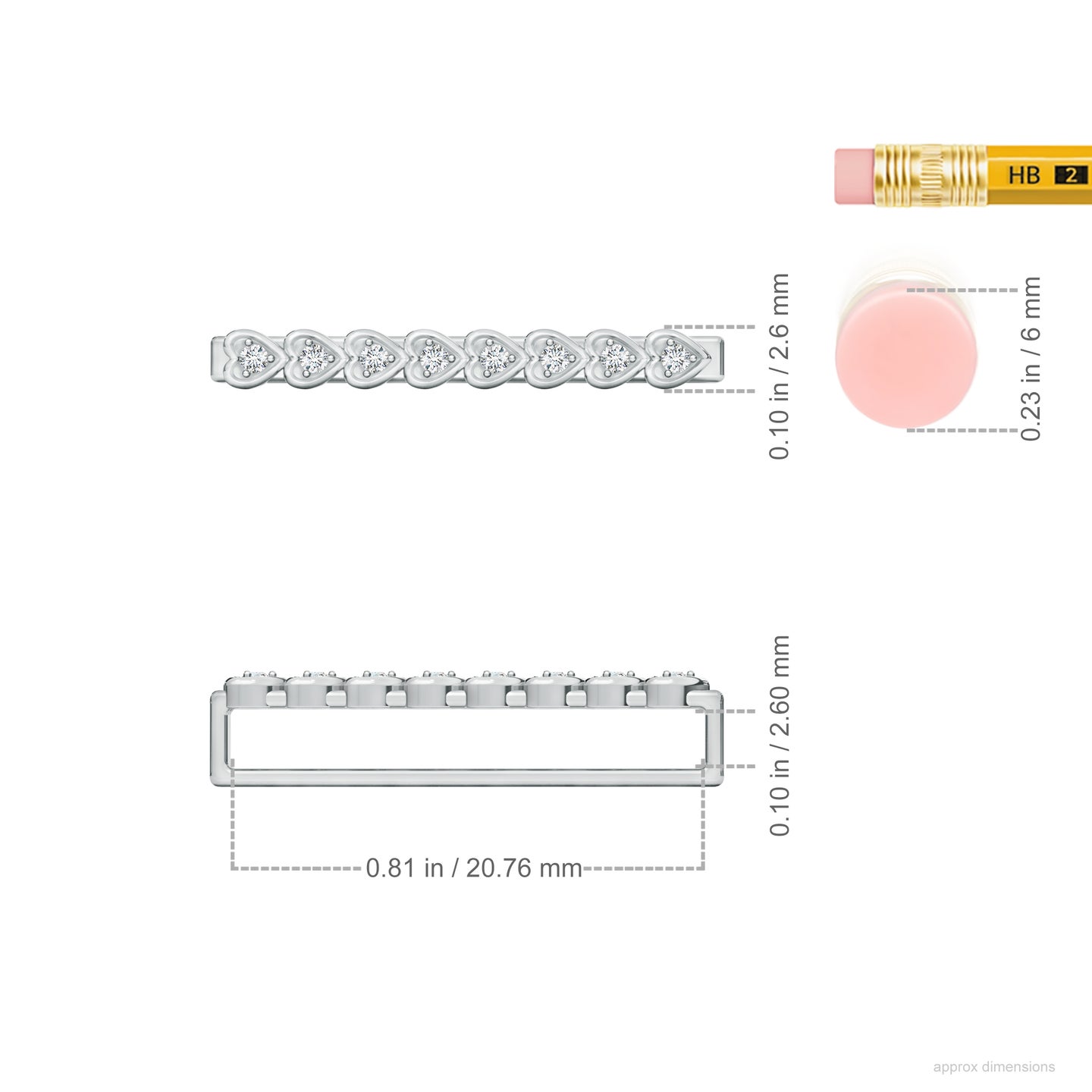 Heart Natural Diamond Watch Band