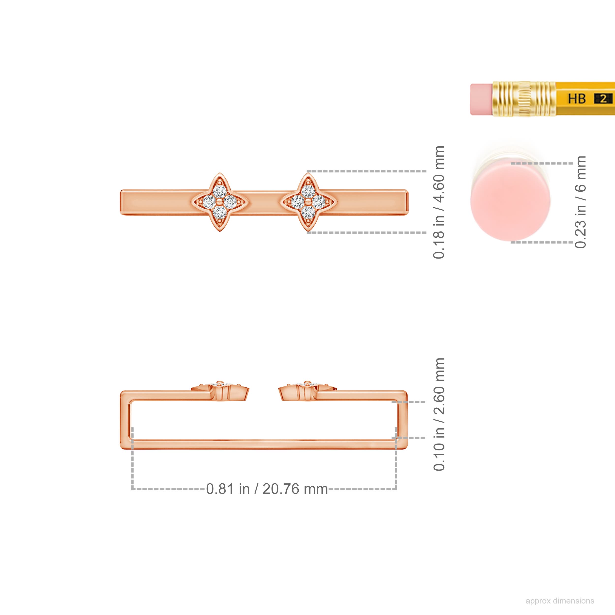 G, VS2 / 0.04 CT / 14 KT Rose Gold