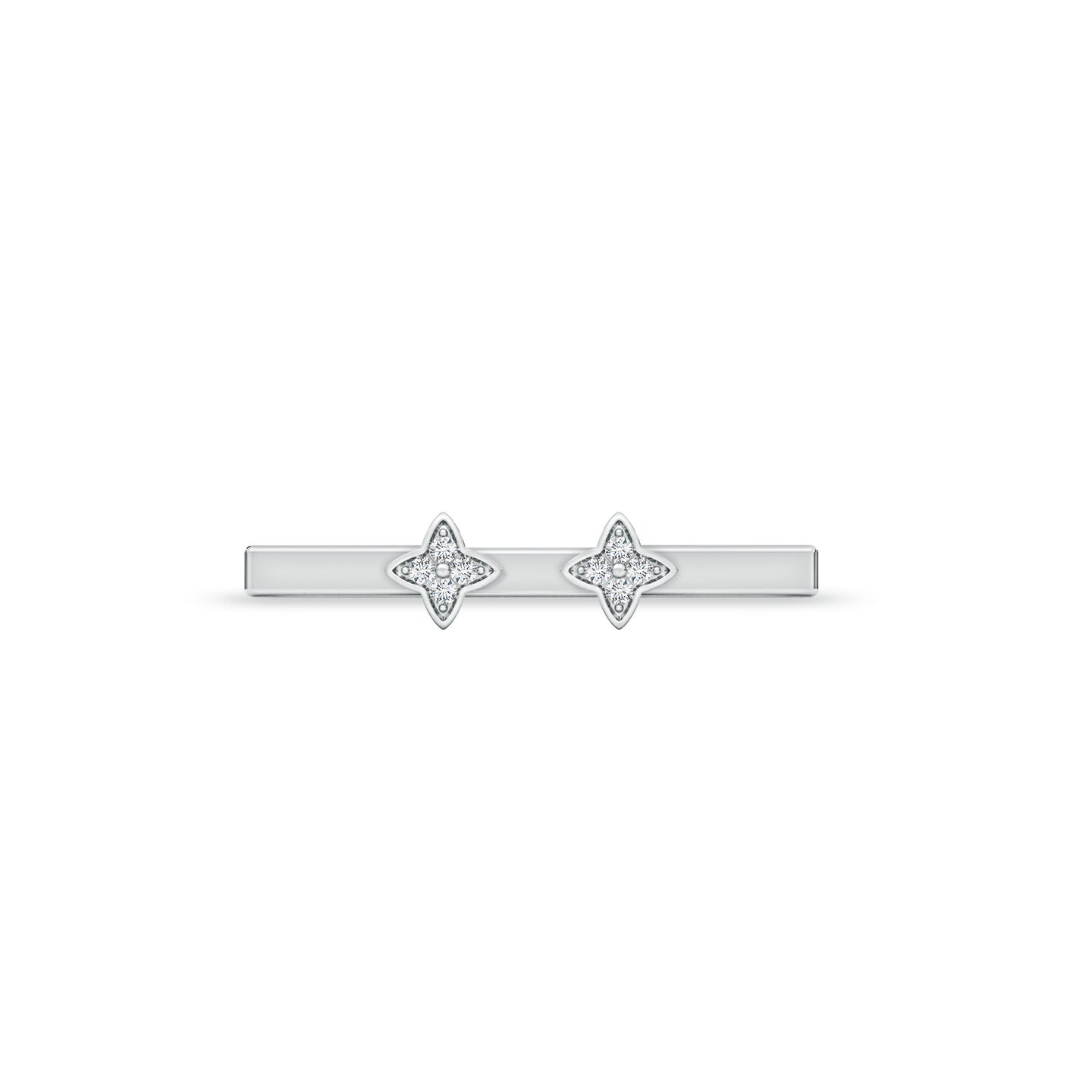 Natural Diamond Studded Two Star Open Watch Band
