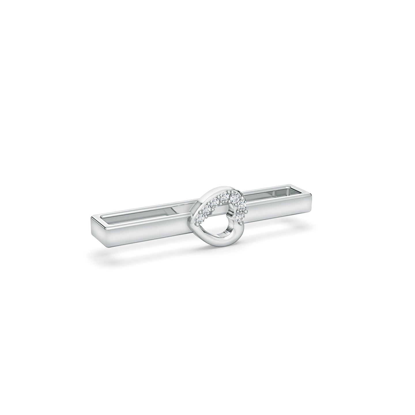 Center Heart with Natural Diamond Watch Band