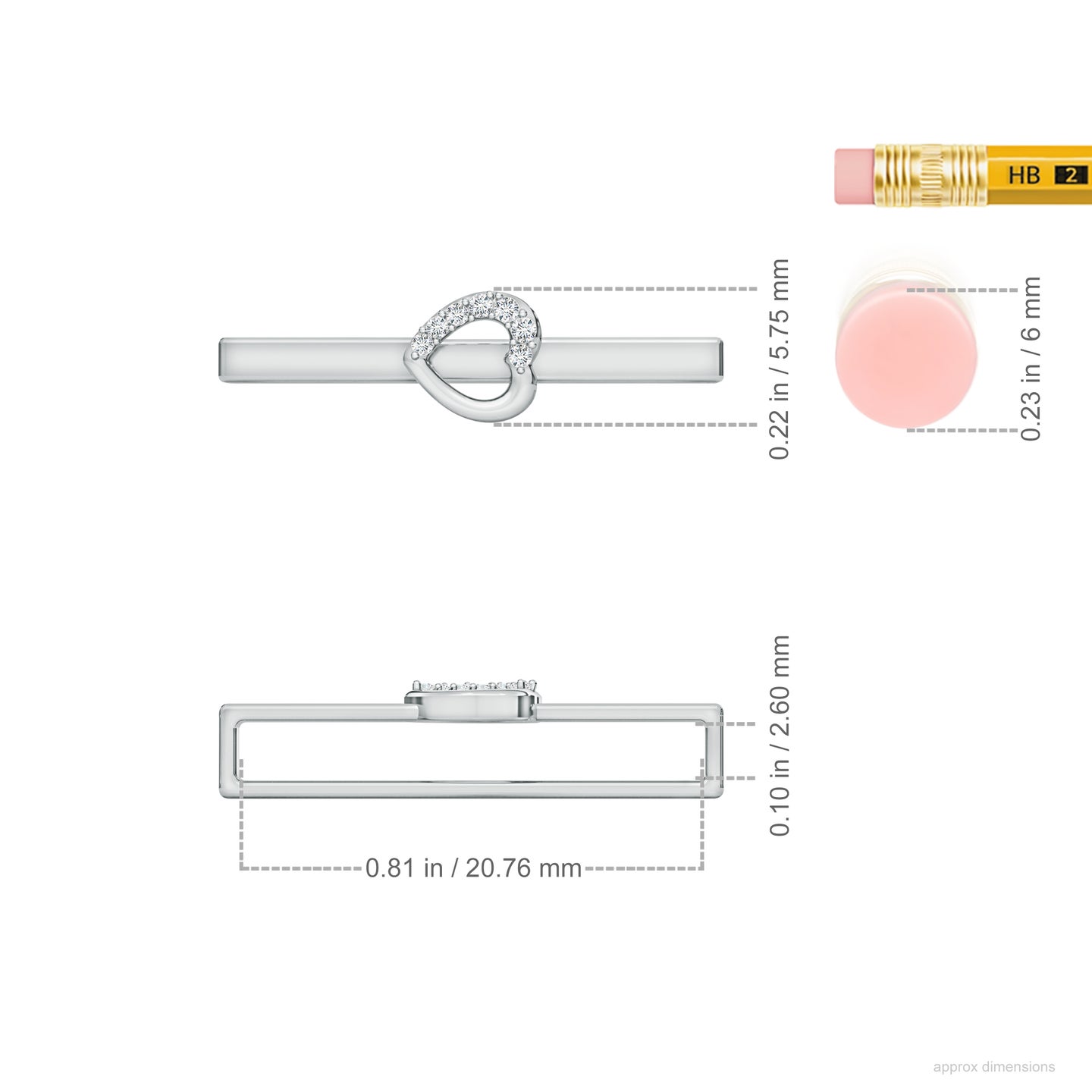 Center Heart with Natural Diamond Watch Band