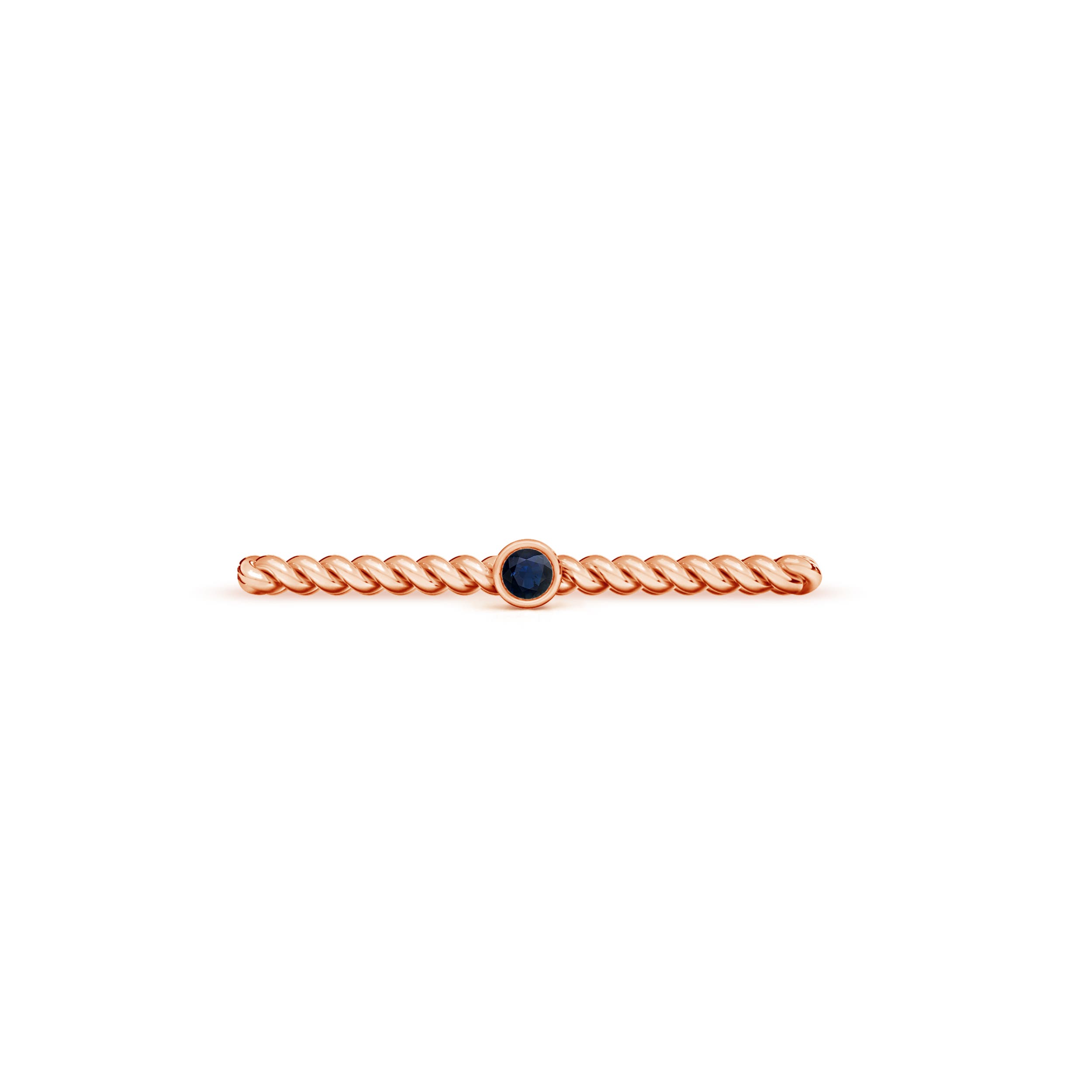 A - Blue Sapphire / 0.05 CT / 14 KT Rose Gold