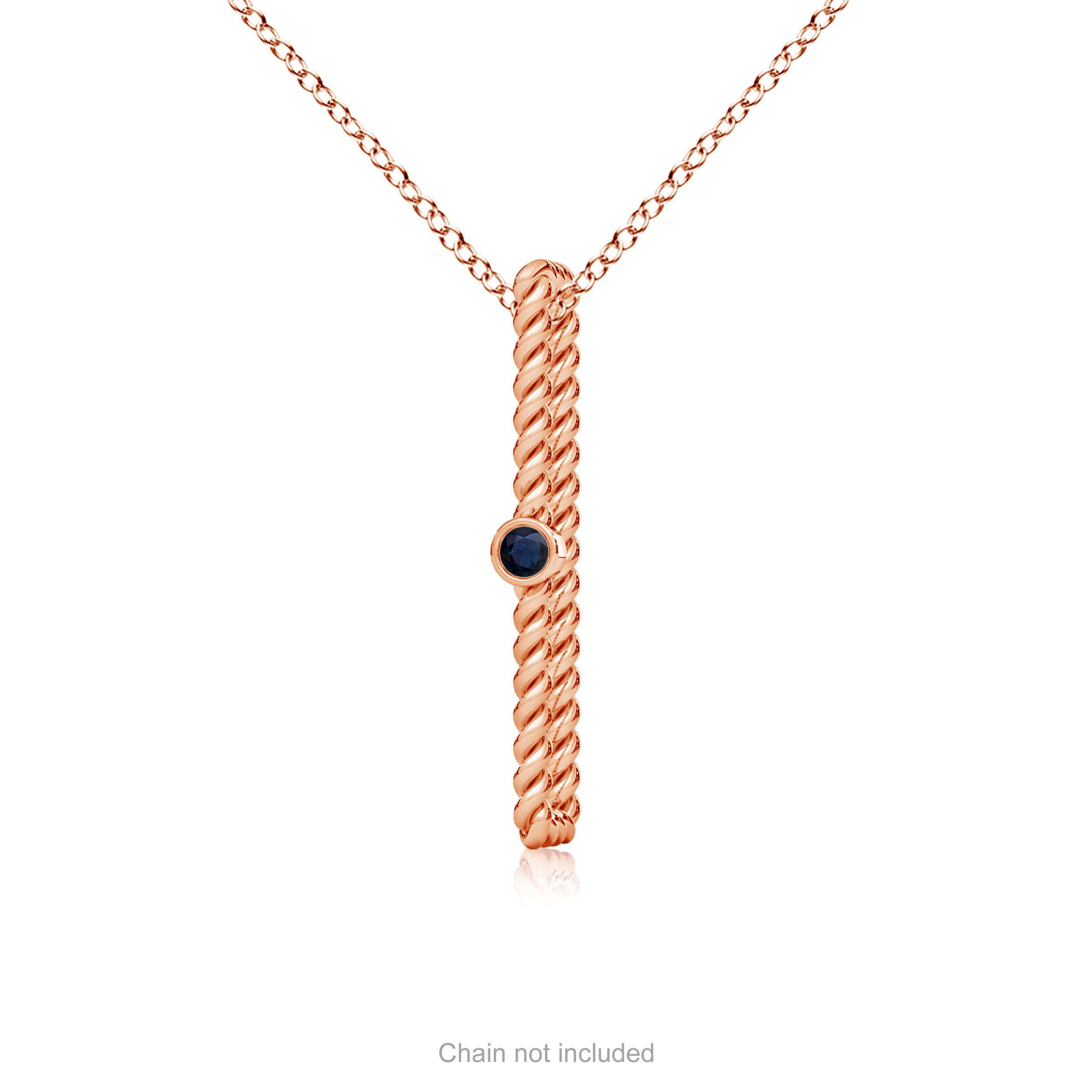 A - Blue Sapphire / 0.05 CT / 14 KT Rose Gold