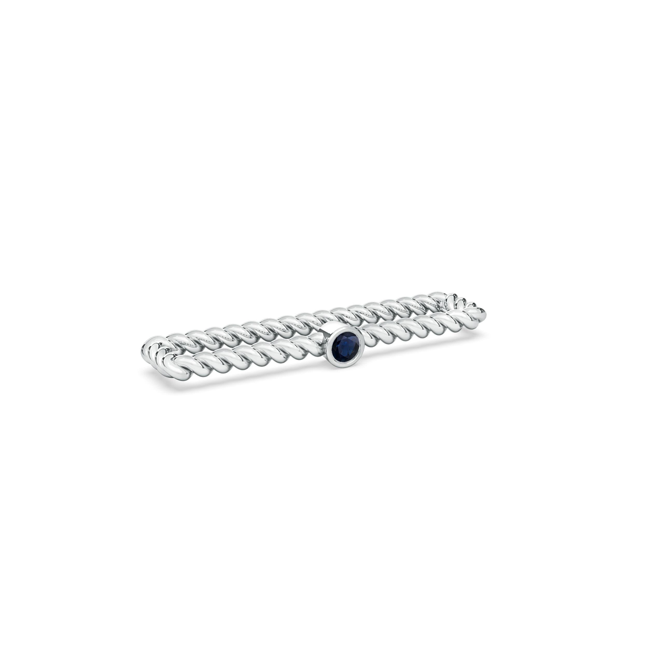 A - Blue Sapphire / 0.05 CT / 14 KT White Gold