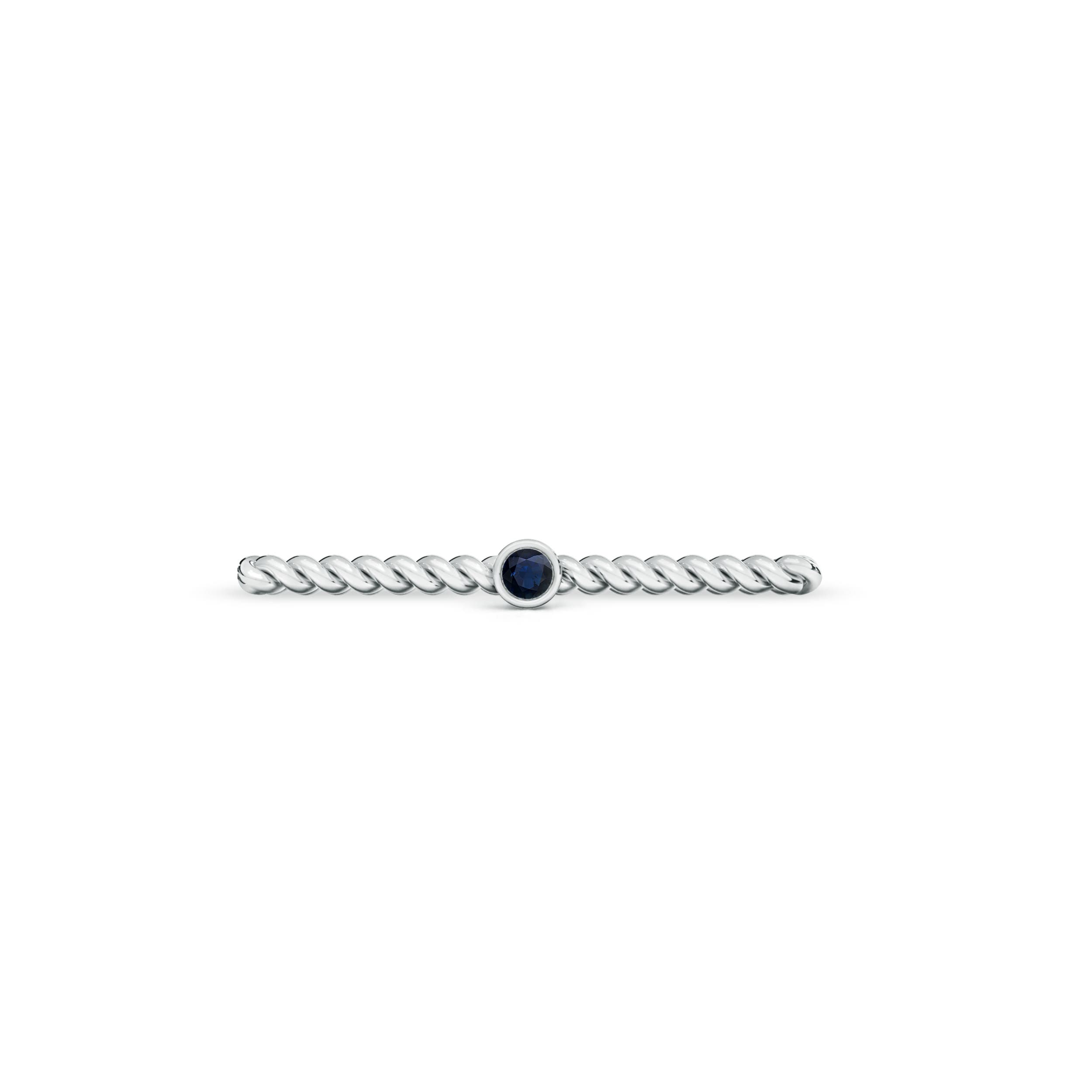 A - Blue Sapphire / 0.05 CT / 14 KT White Gold