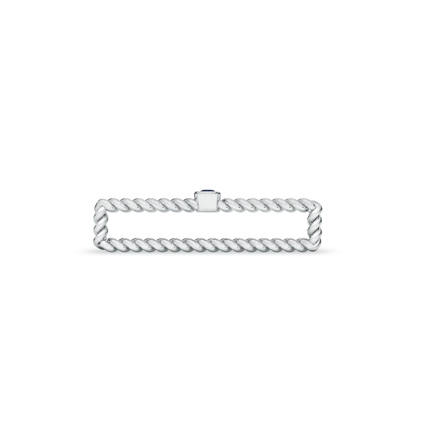 Solitaire Blue Sapphire Twitsted Wire Watch Band