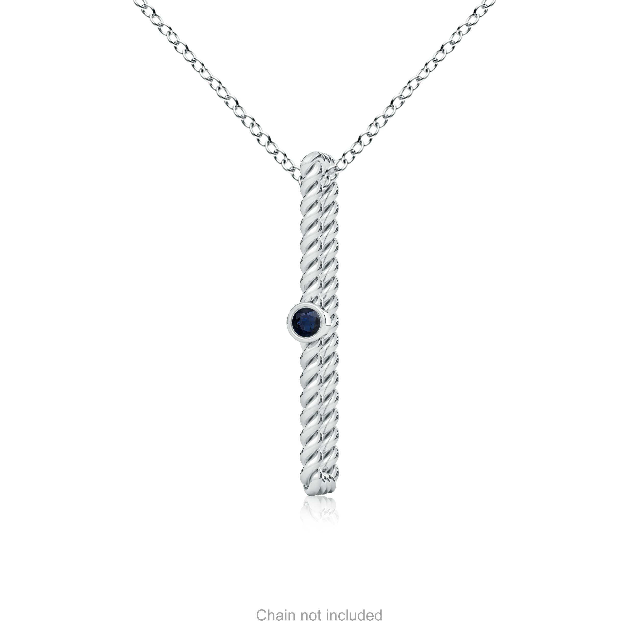 A - Blue Sapphire / 0.05 CT / 14 KT White Gold