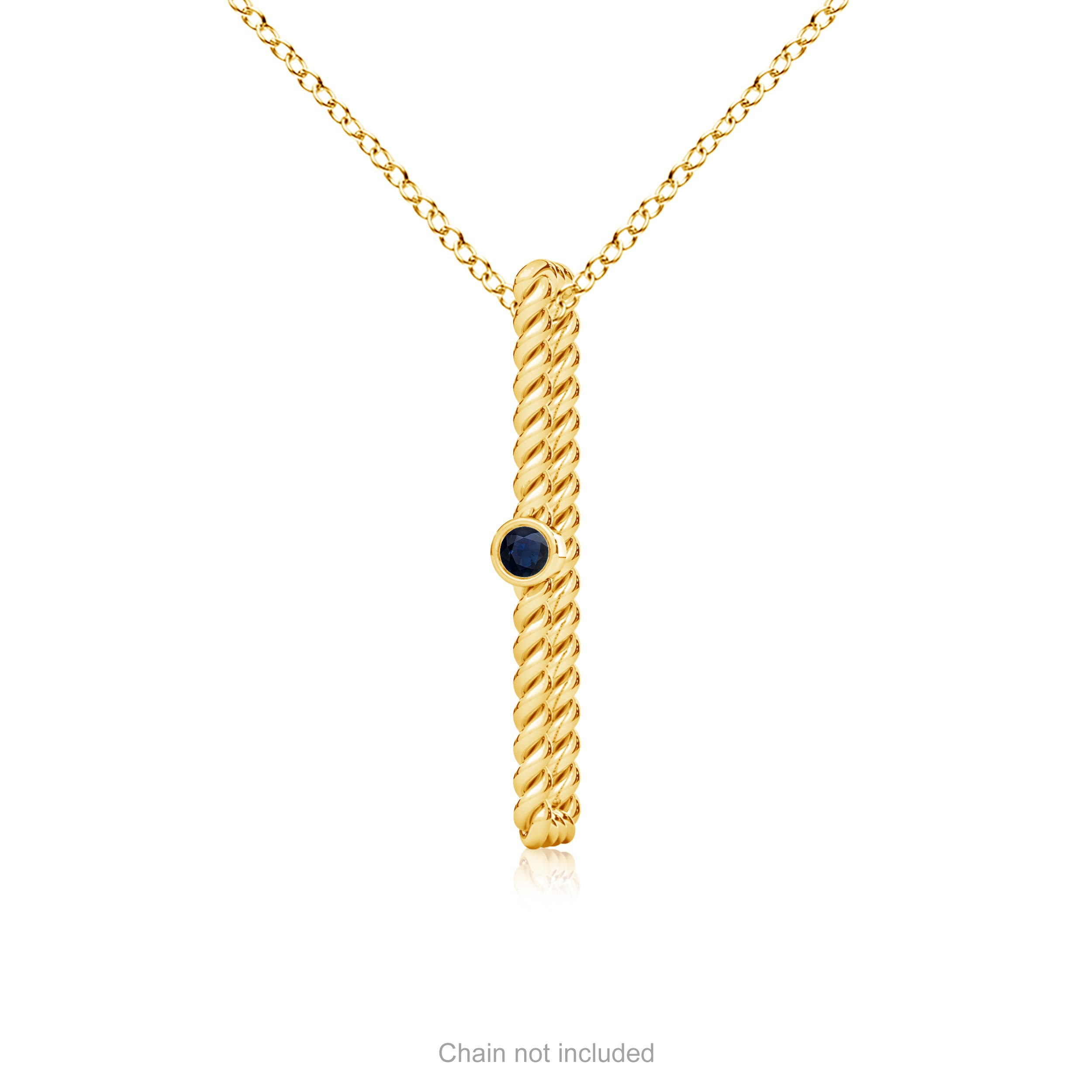 A - Blue Sapphire / 0.05 CT / 14 KT Yellow Gold