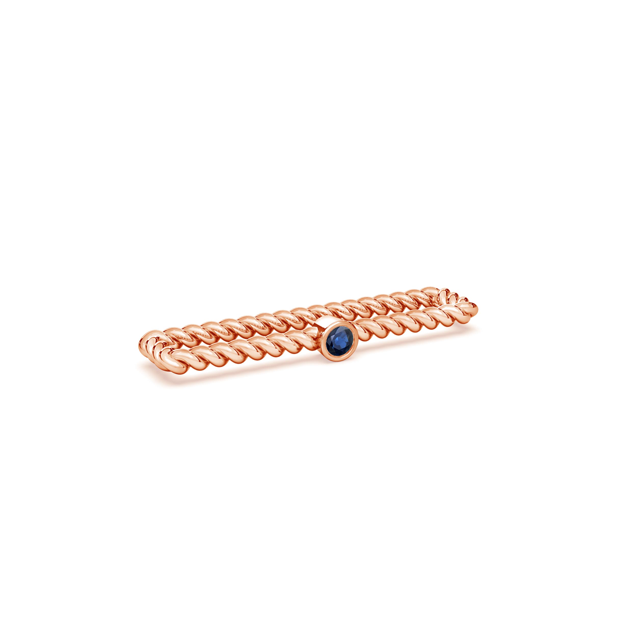 AA - Blue Sapphire / 0.05 CT / 14 KT Rose Gold