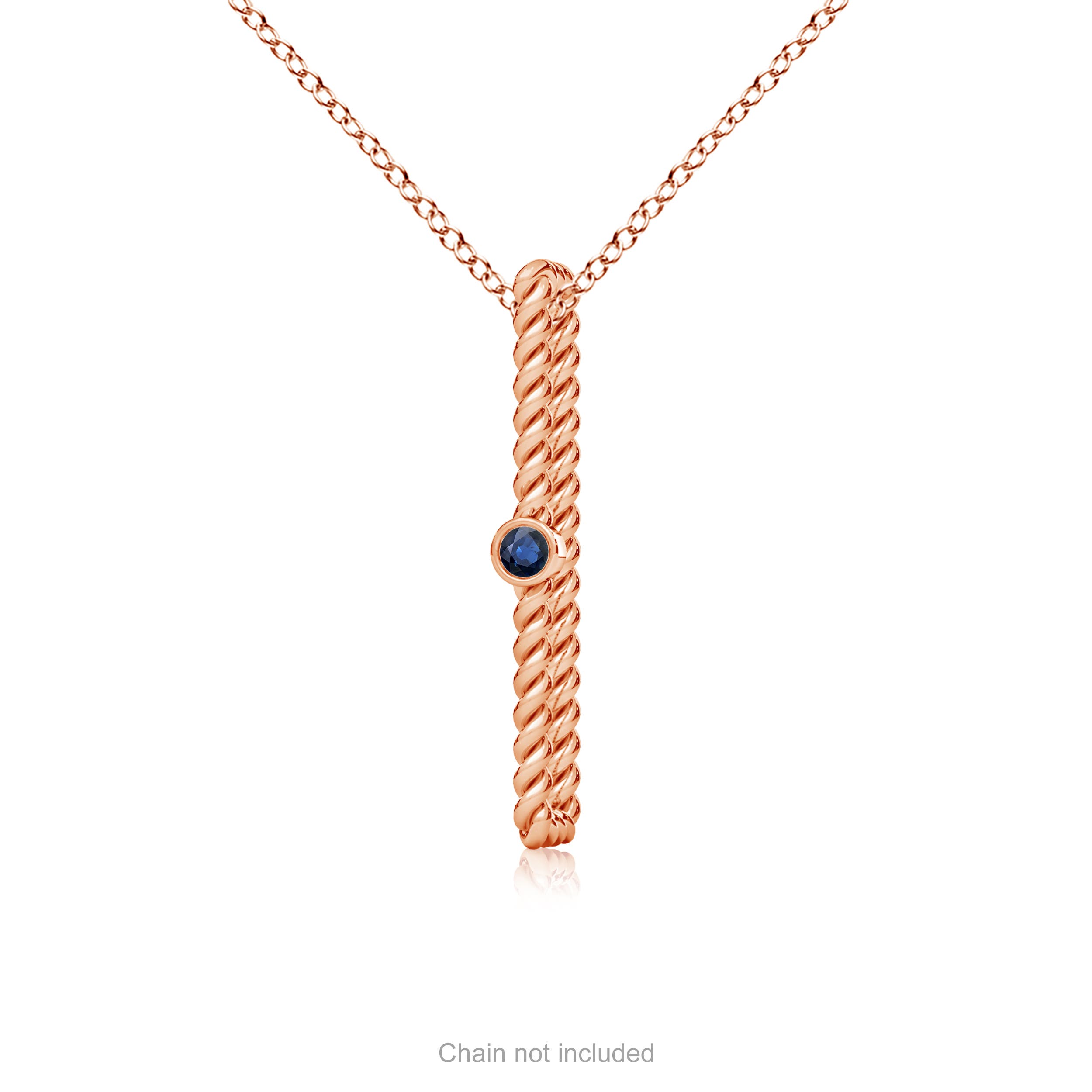 AA - Blue Sapphire / 0.05 CT / 14 KT Rose Gold