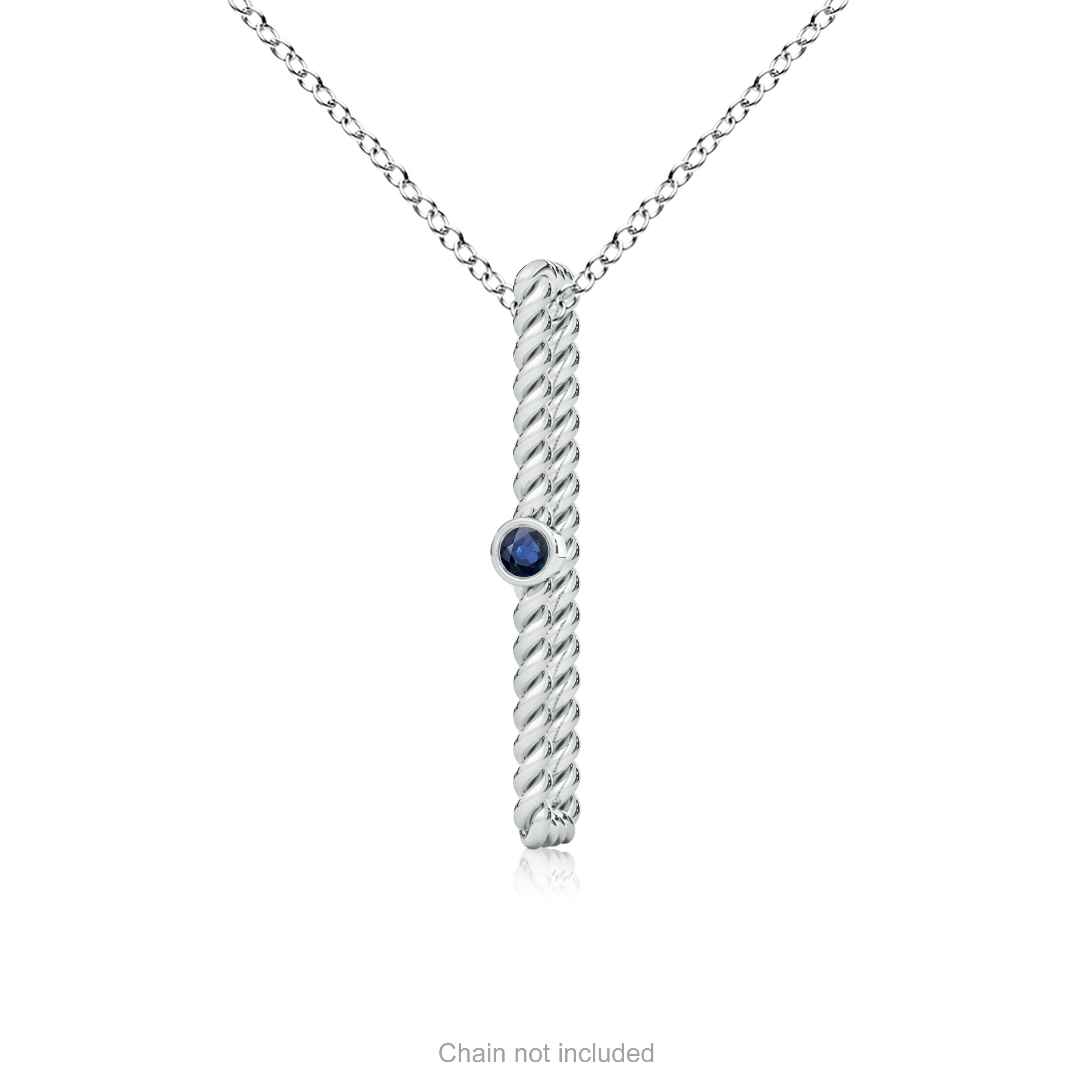 AA - Blue Sapphire / 0.05 CT / 14 KT White Gold