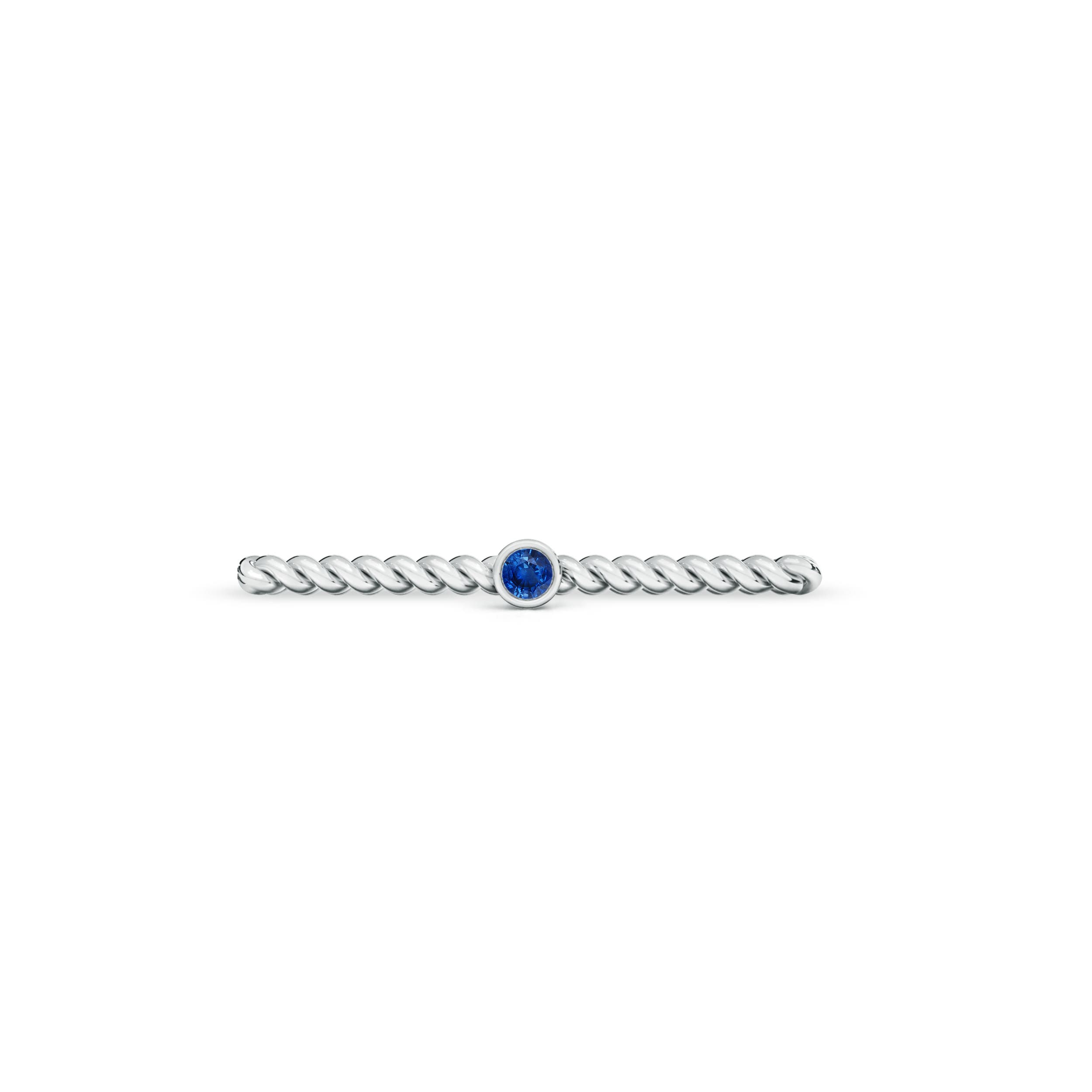 AAA - Blue Sapphire / 0.05 CT / 14 KT White Gold