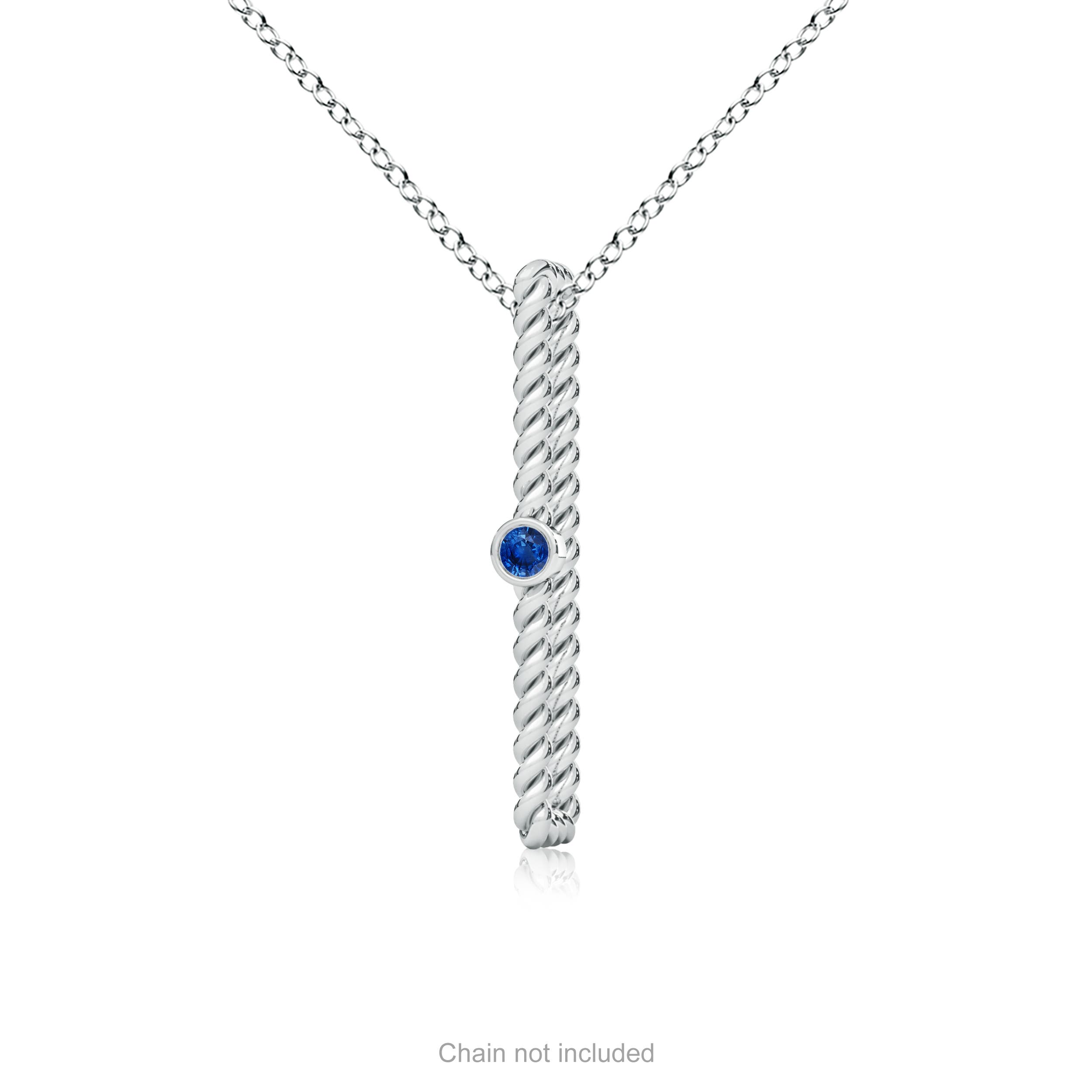 AAA - Blue Sapphire / 0.05 CT / 14 KT White Gold