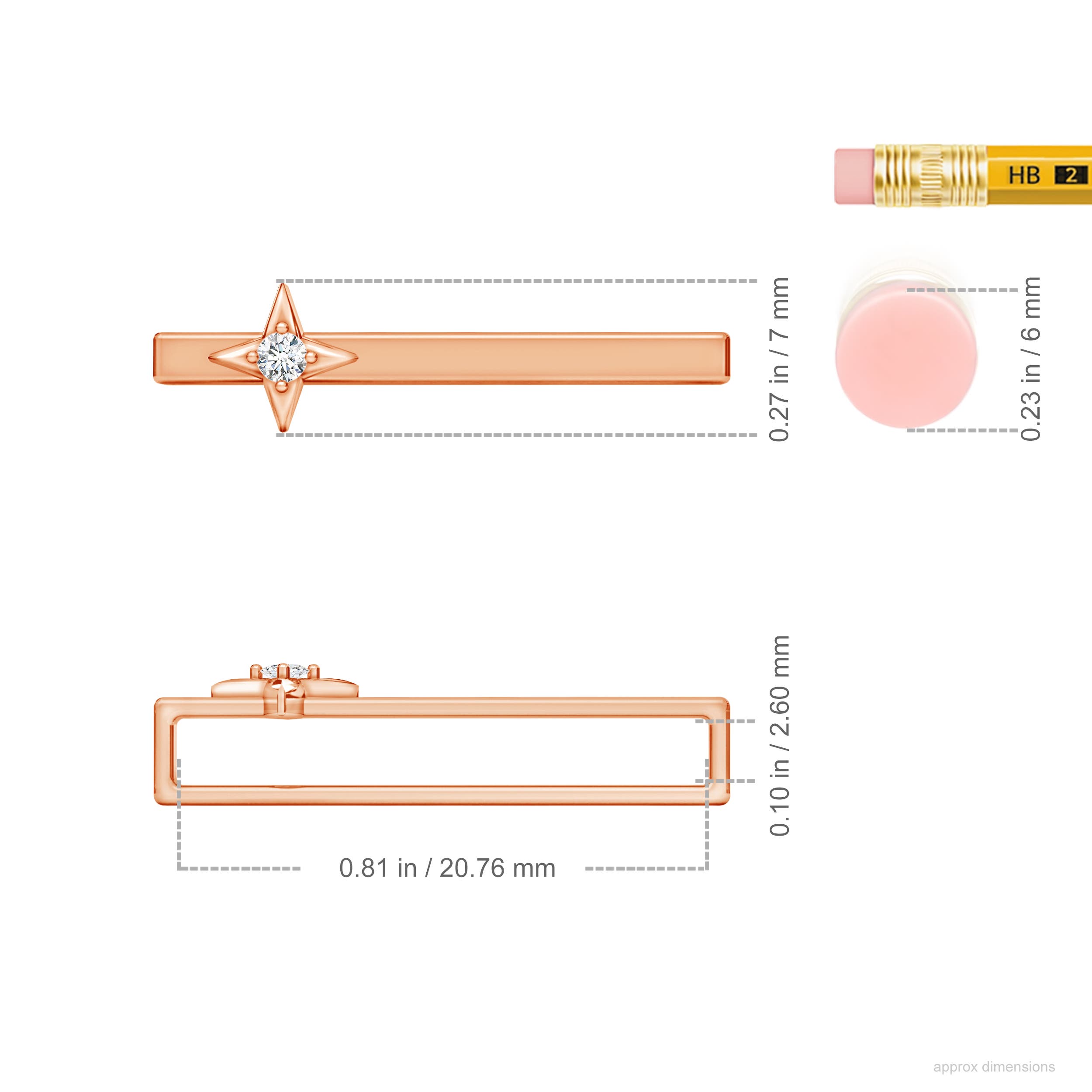 G, VS2 / 0.014 CT / 14 KT Rose Gold