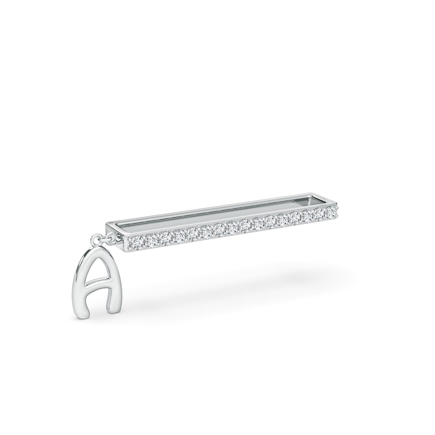 Capital A Initial With Natural Diamond Watch Band