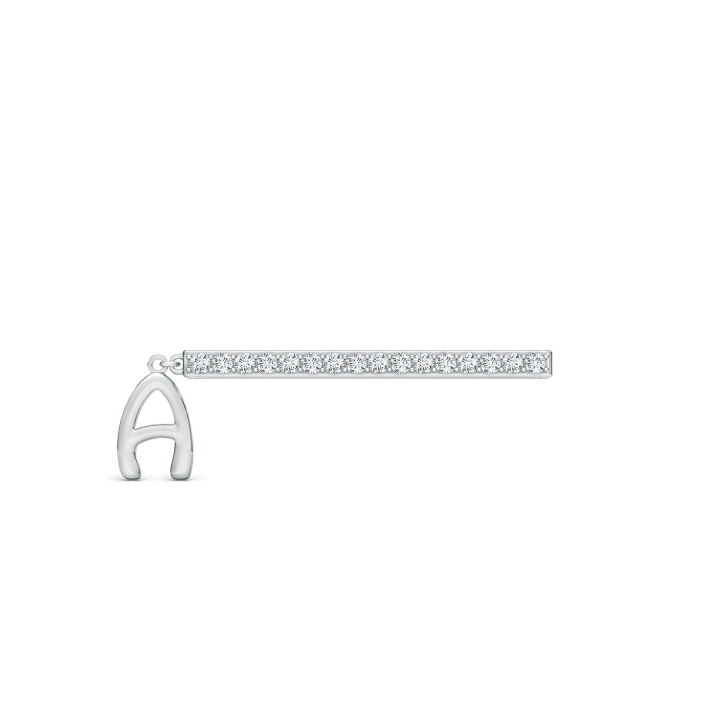 Capital A Initial With Natural Diamond Watch Band