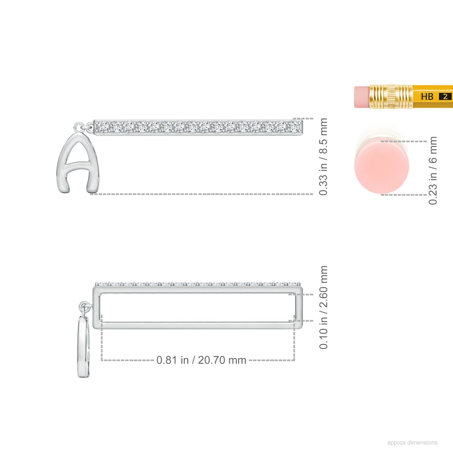 Capital A Initial With Natural Diamond Watch Band
