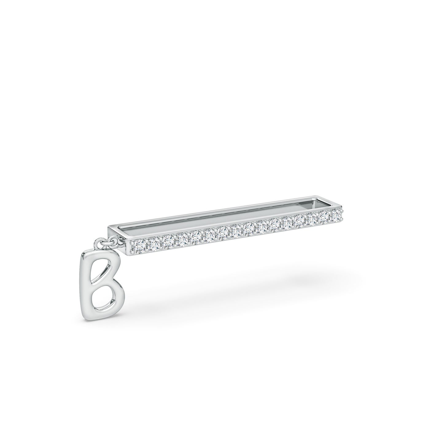 Capital B Initial With Natural Diamond Watch Band