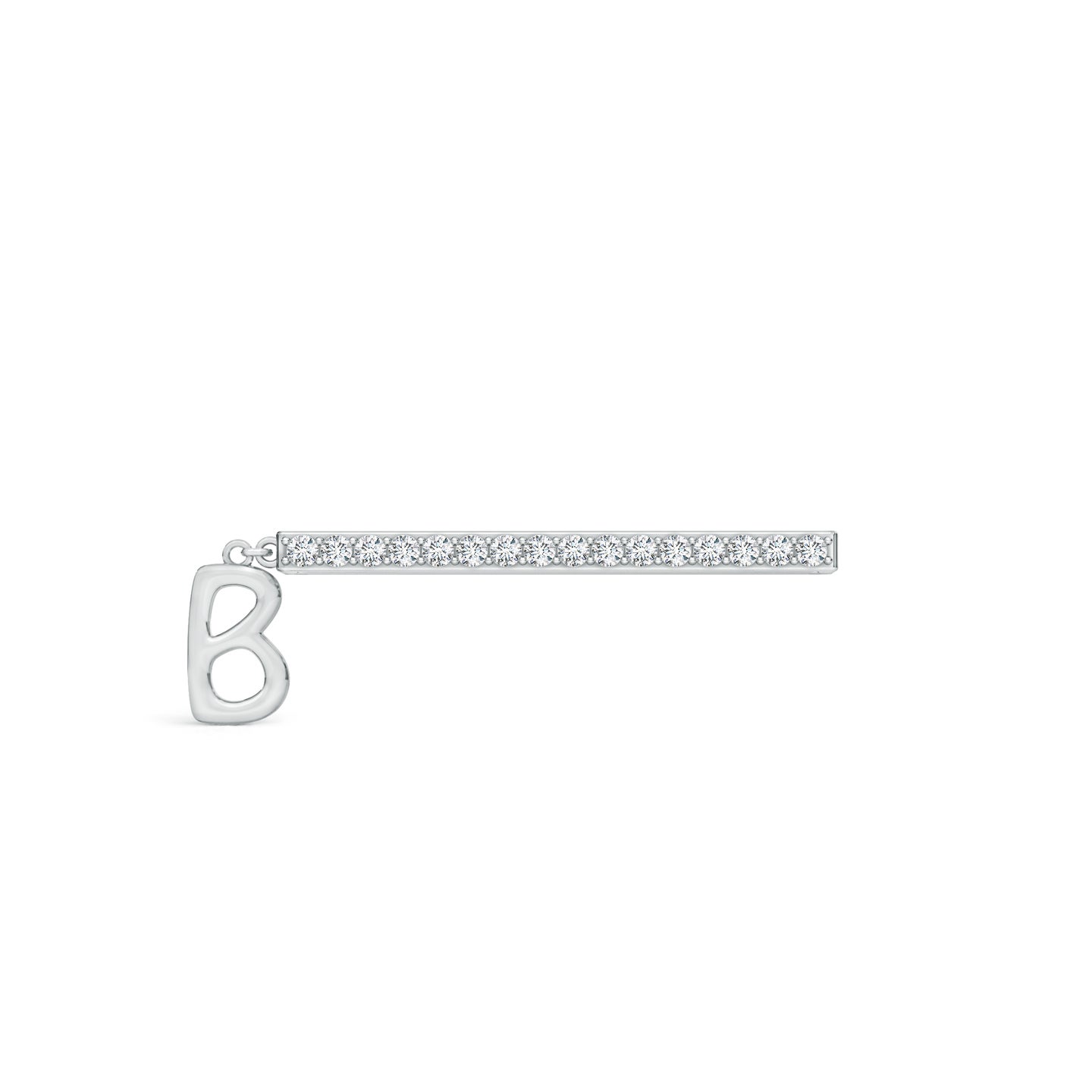 Capital B Initial With Natural Diamond Watch Band