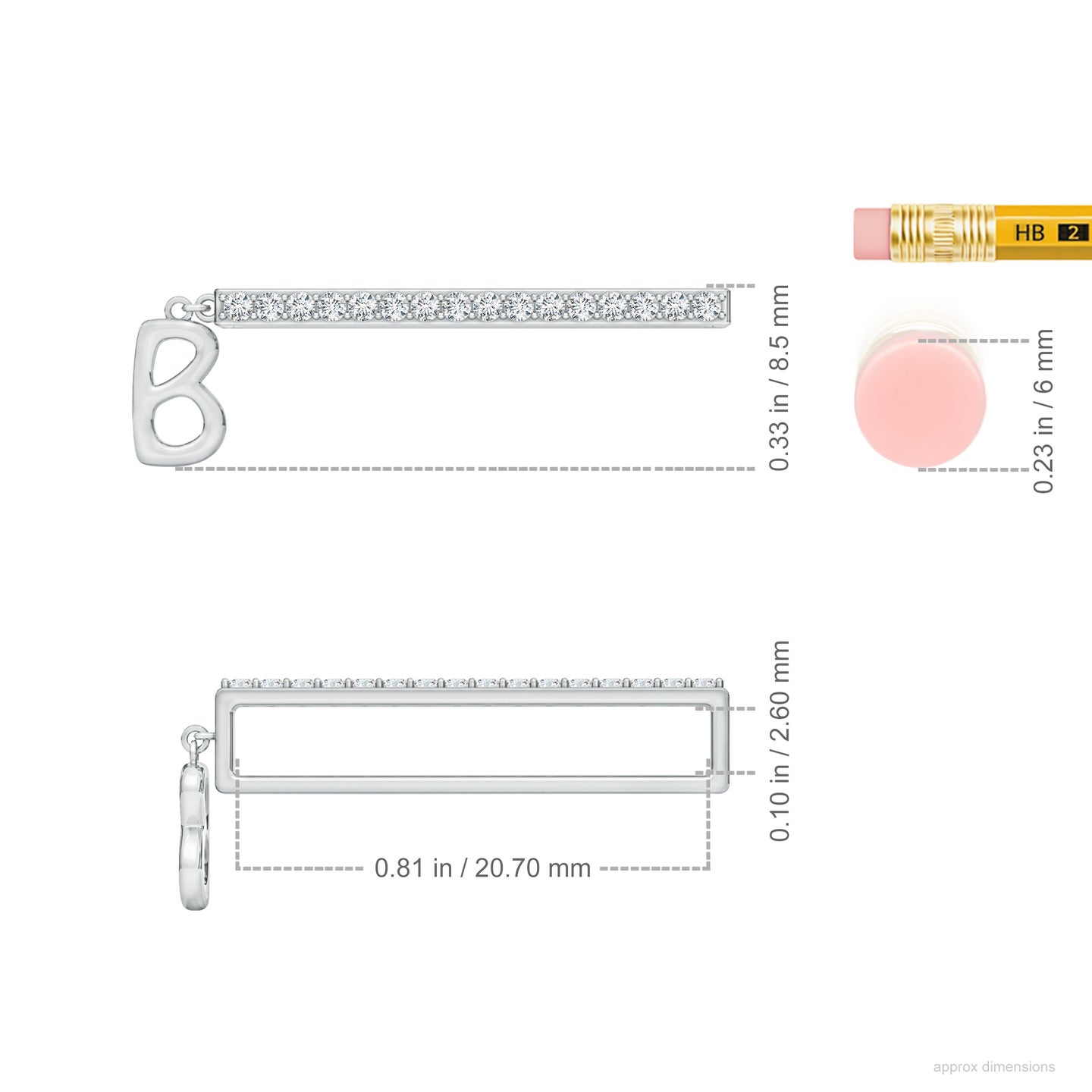 Capital B Initial With Natural Diamond Watch Band