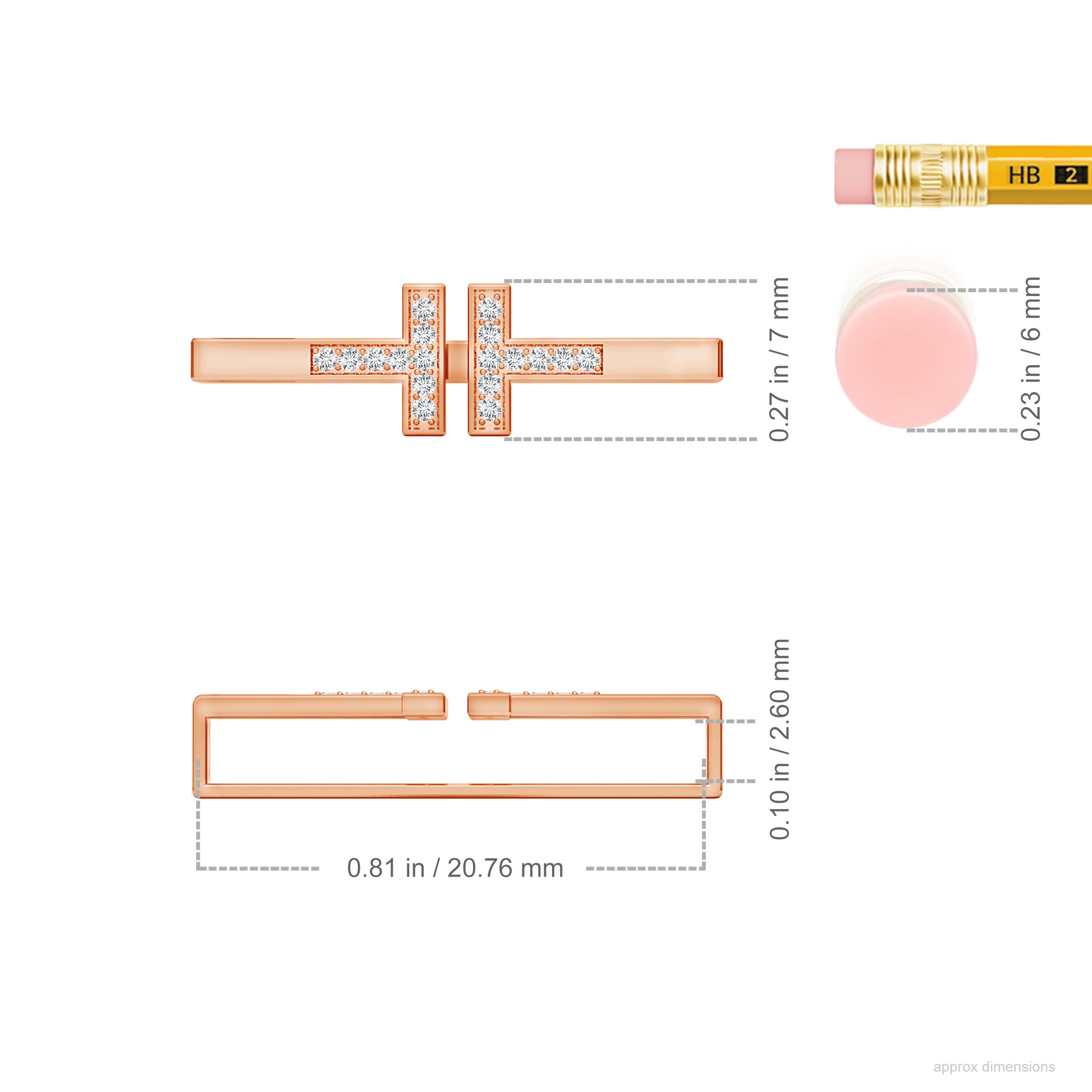 G, VS2 / 0.09 CT / 14 KT Rose Gold