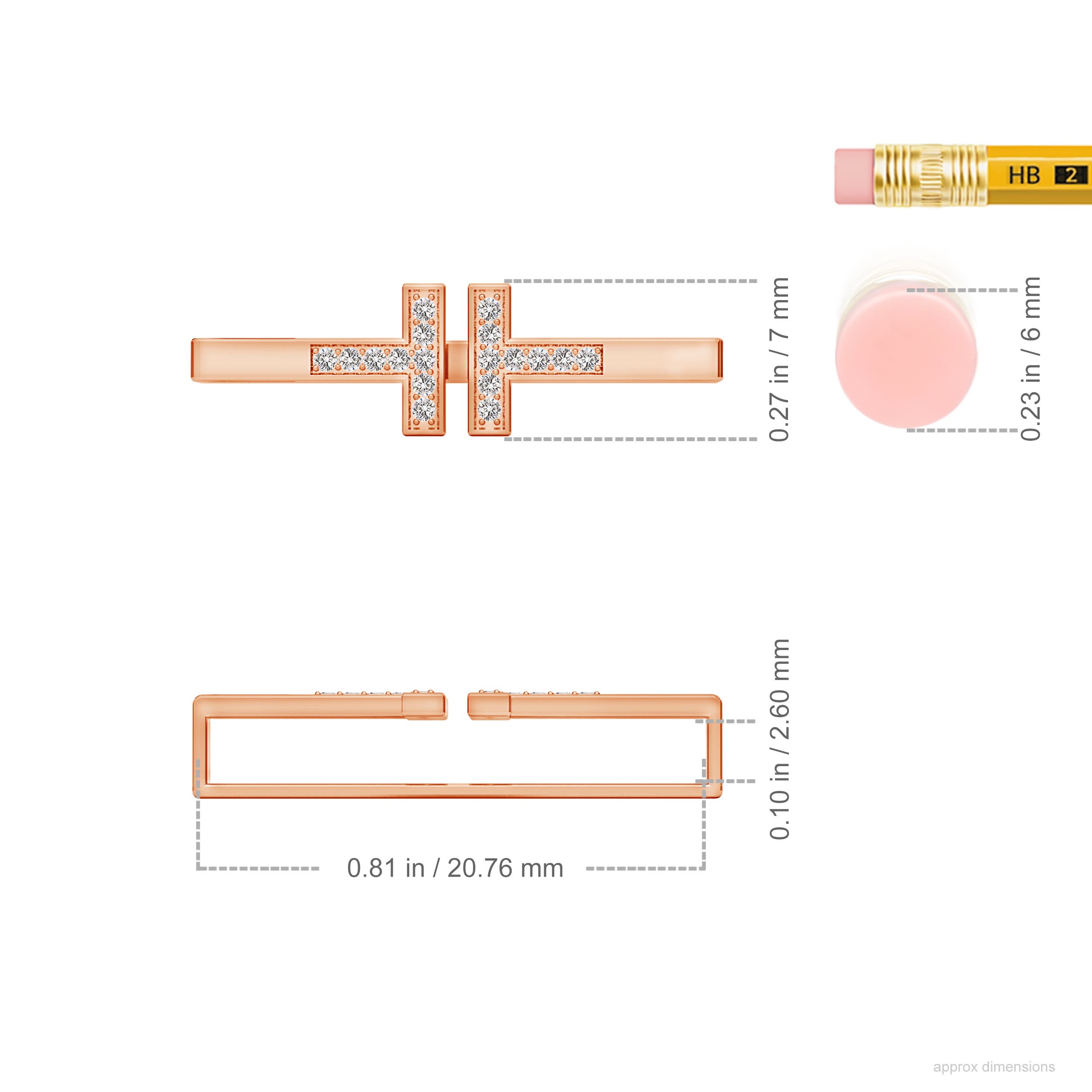 I-J, I1-I2 / 0.09 CT / 14 KT Rose Gold