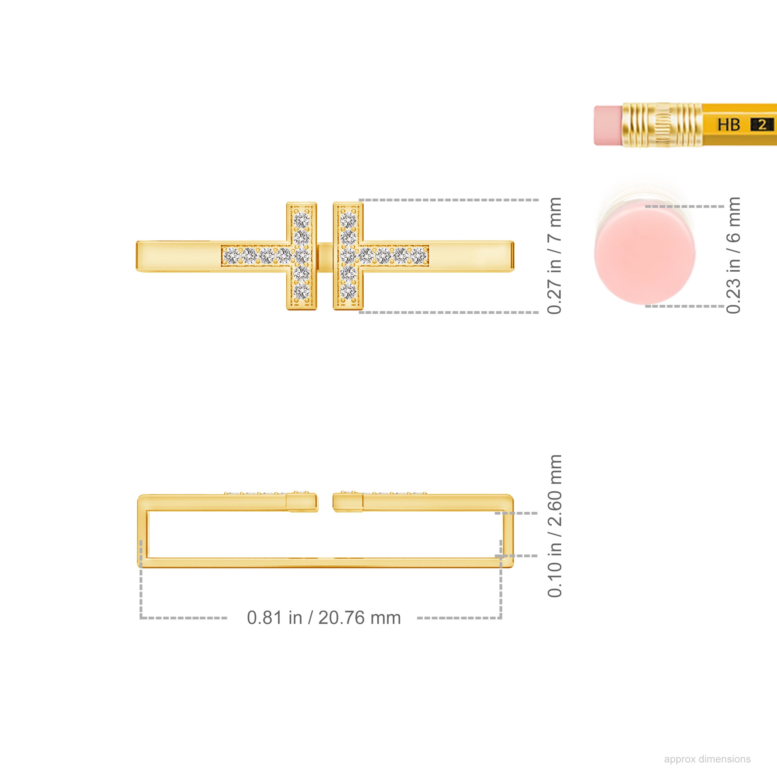 I-J, I1-I2 / 0.09 CT / 14 KT Yellow Gold