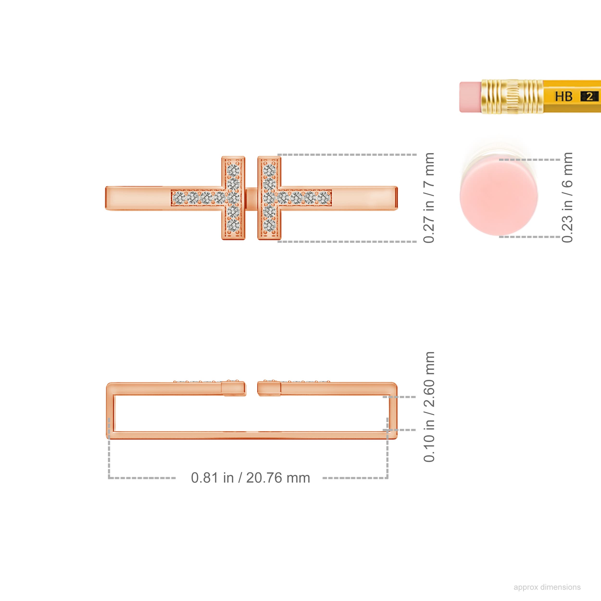 K, I3 / 0.09 CT / 14 KT Rose Gold