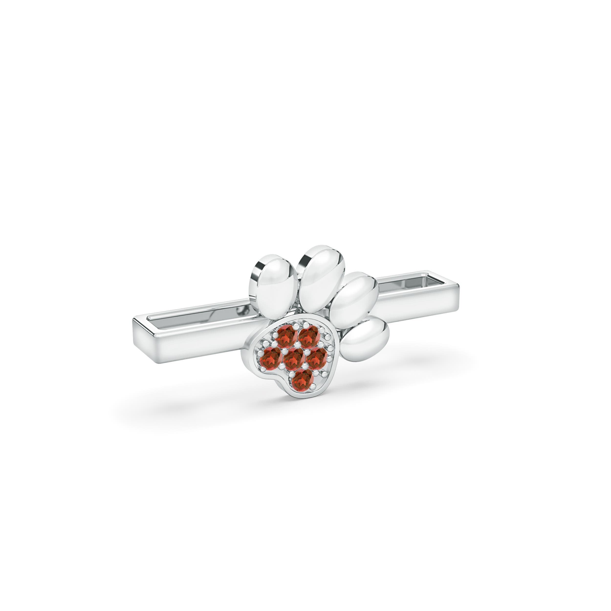 AA - Garnet / 0.114 CT / 14 KT White Gold