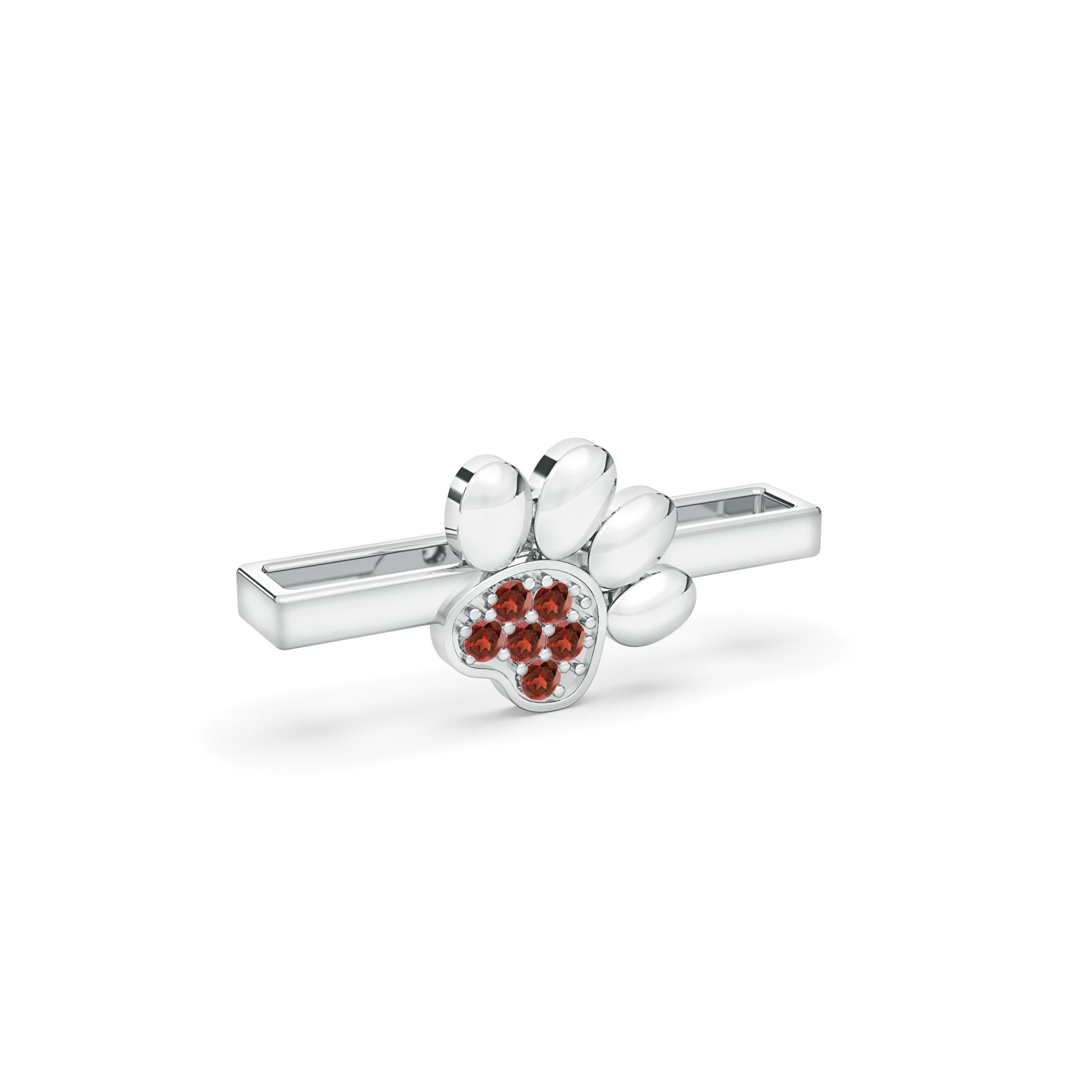 AAA - Garnet / 0.114 CT / 14 KT White Gold