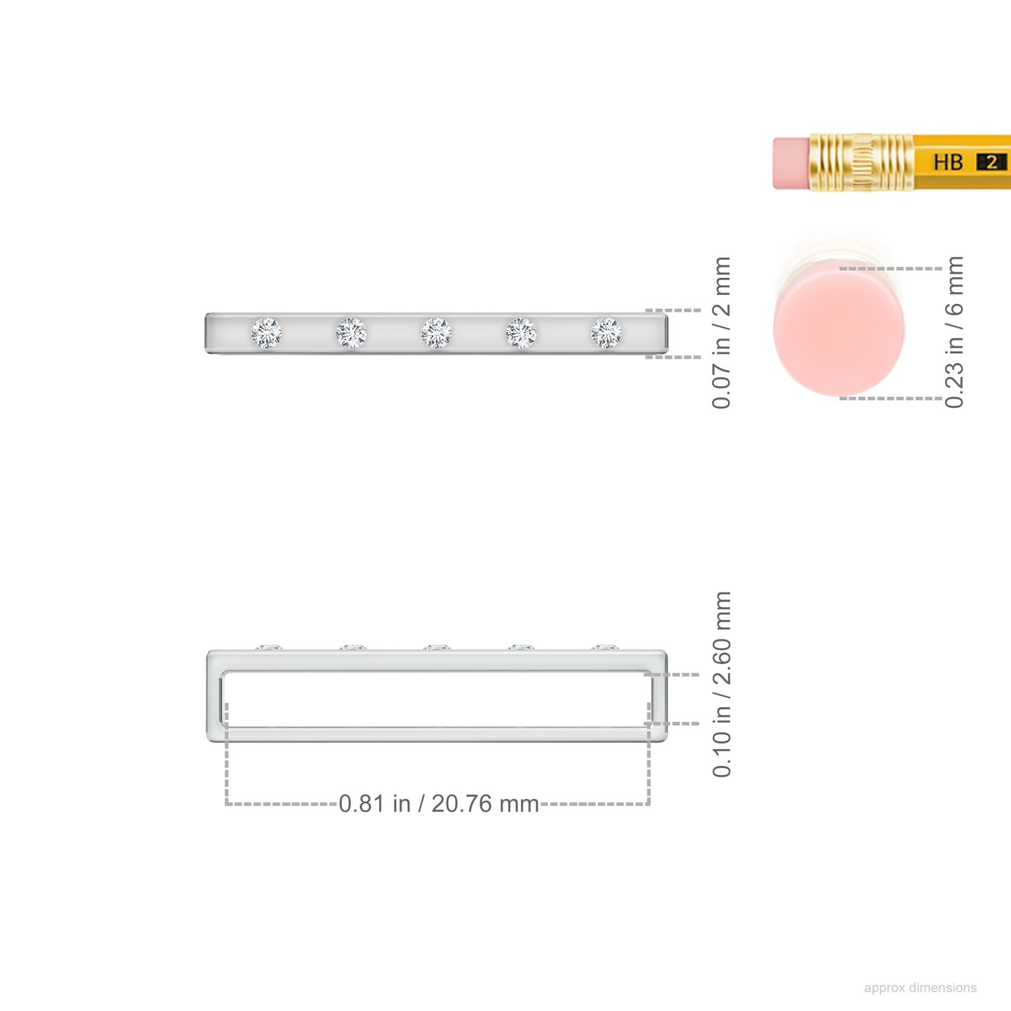 Natural Diamond Bar Watch Band