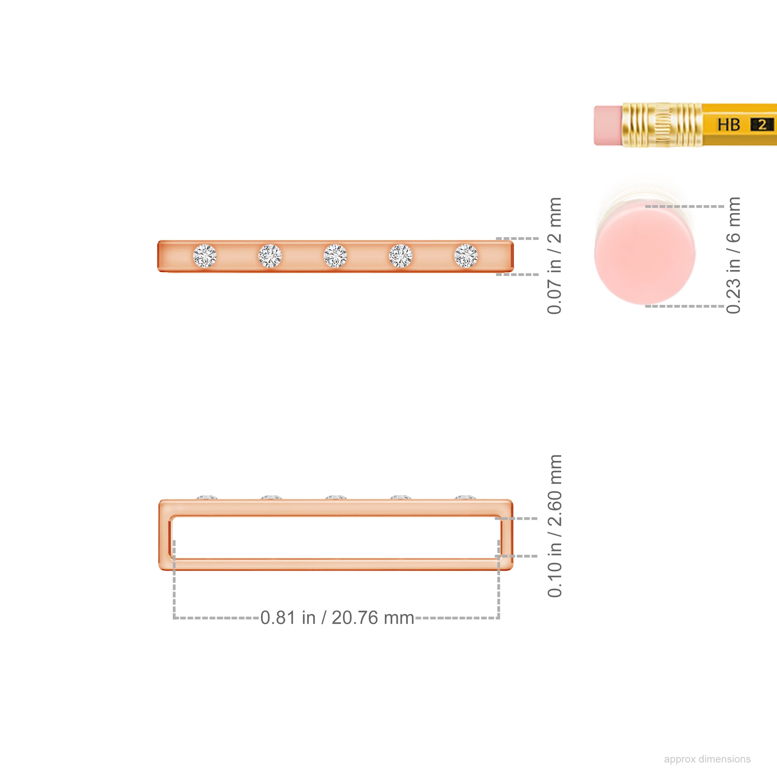 H, SI2 / 0.05 CT / 14 KT Rose Gold