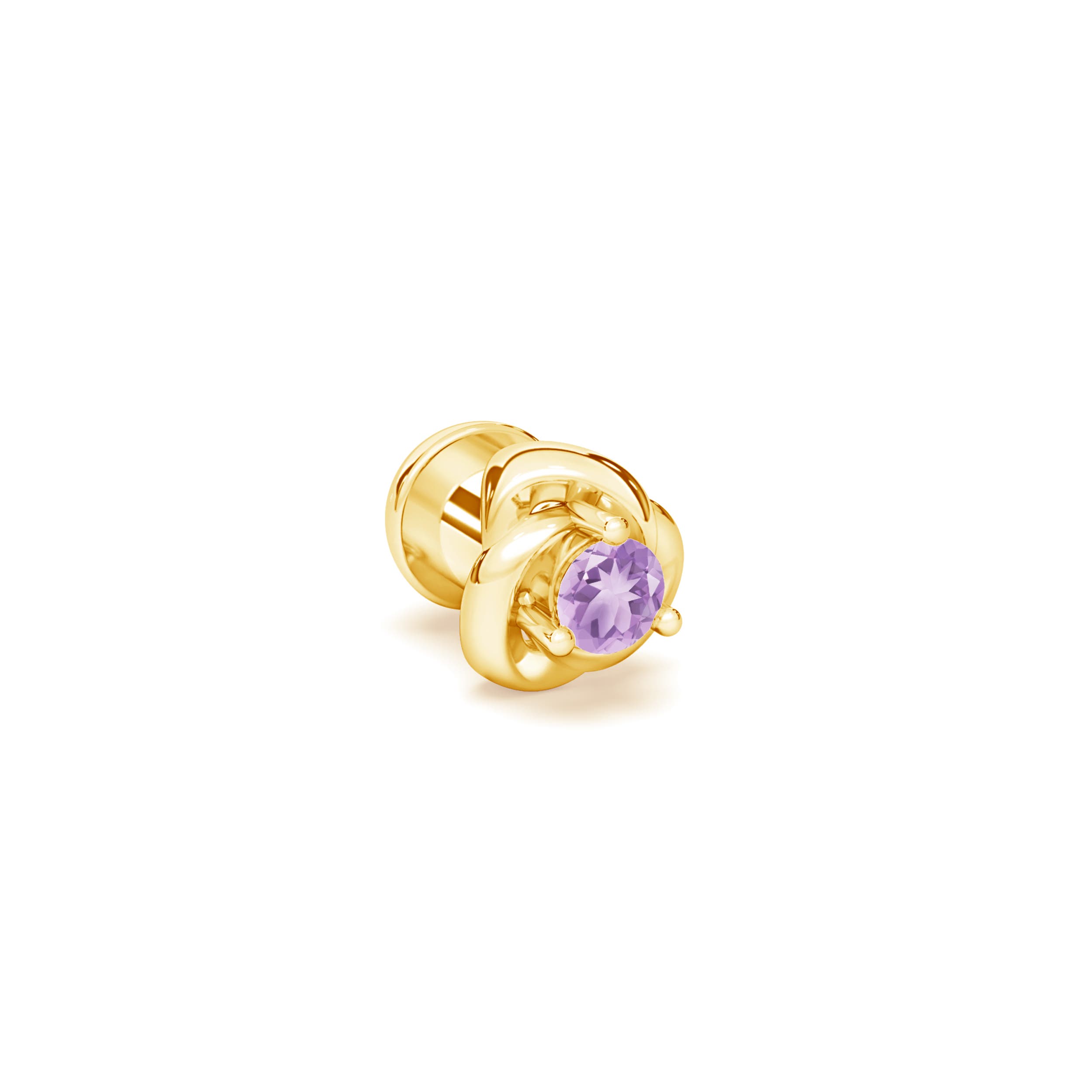 A - Amethyst / 0.03 CT / 14 KT Yellow Gold