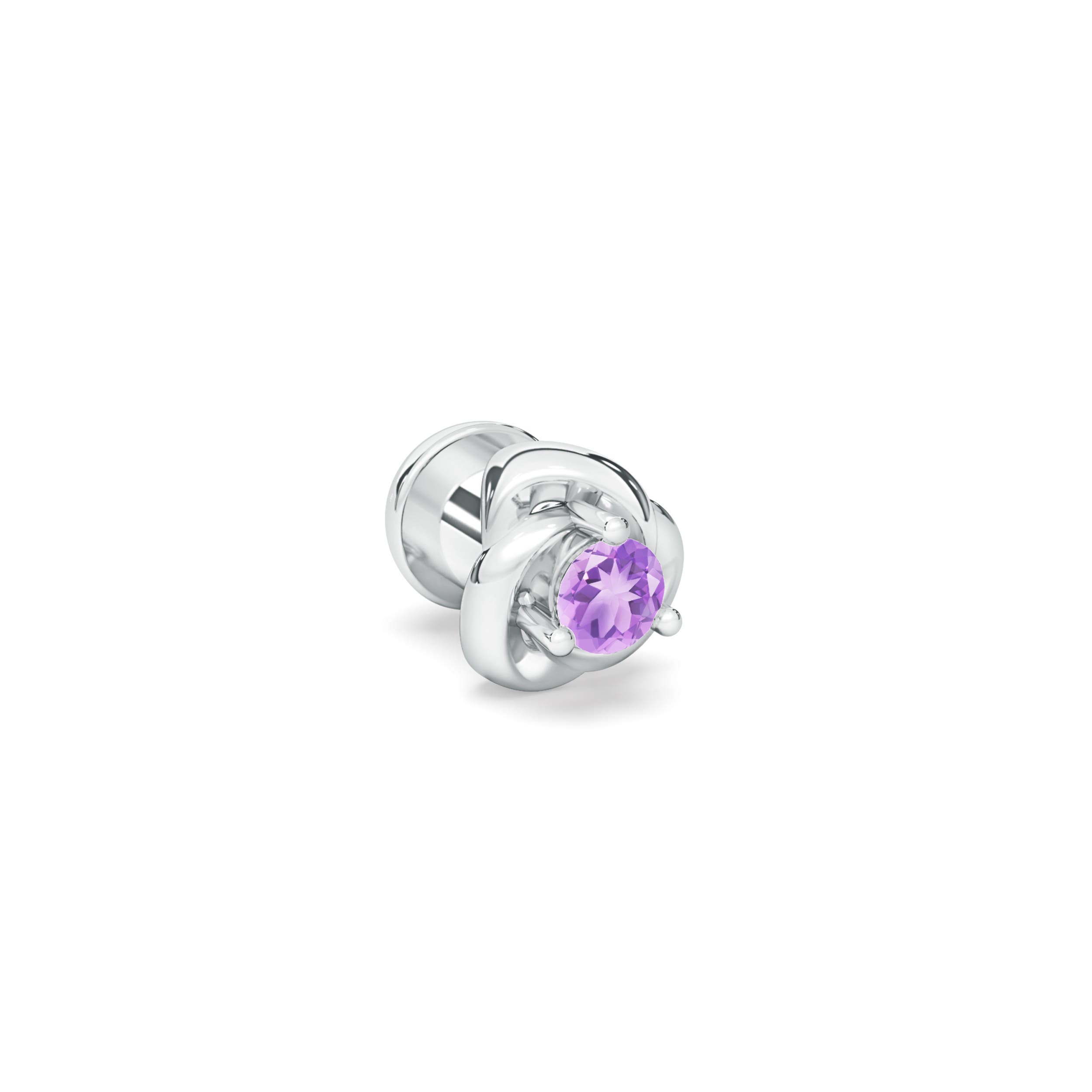 AA - Amethyst / 0.03 CT / 14 KT White Gold