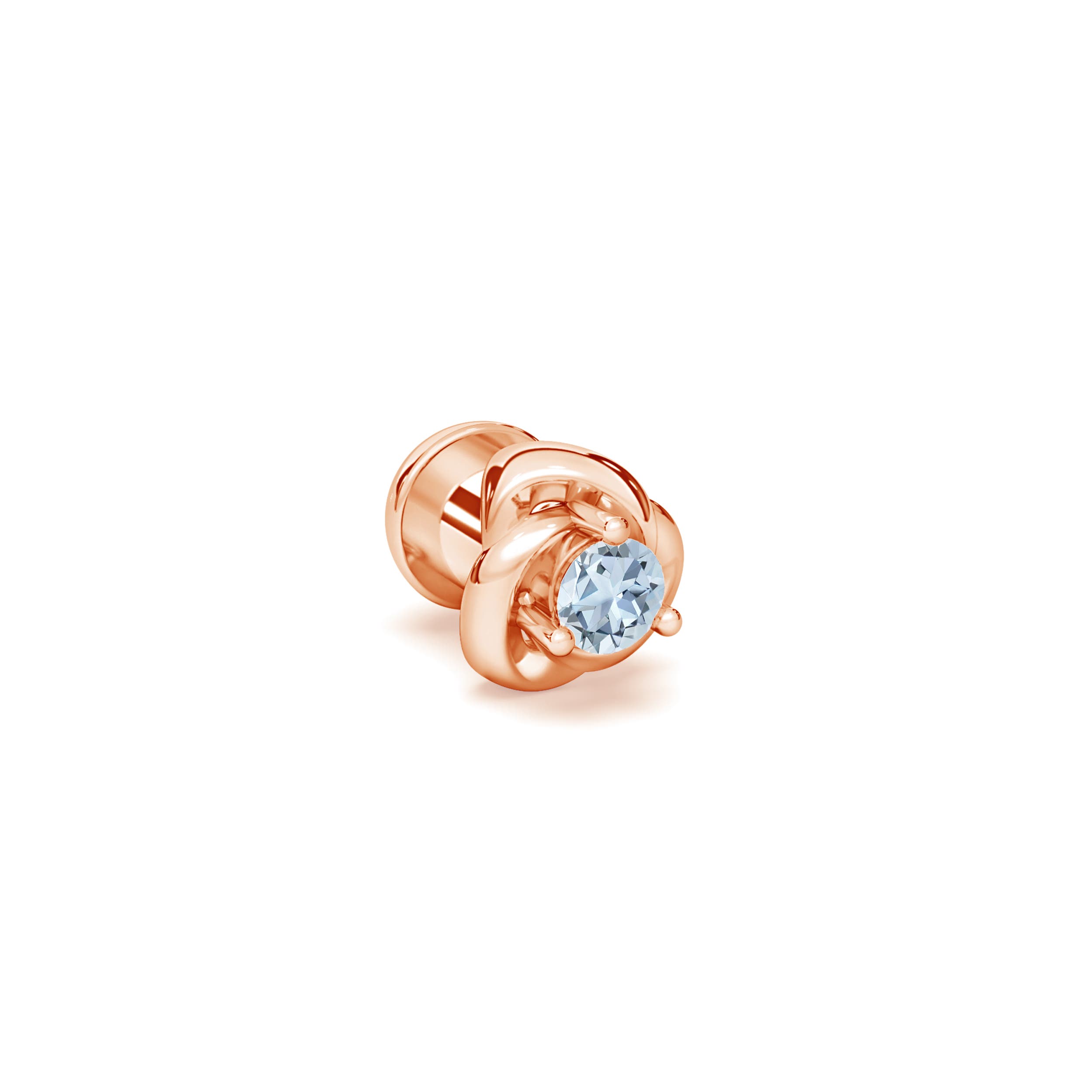 A - Aquamarine / 0.03 CT / 14 KT Rose Gold