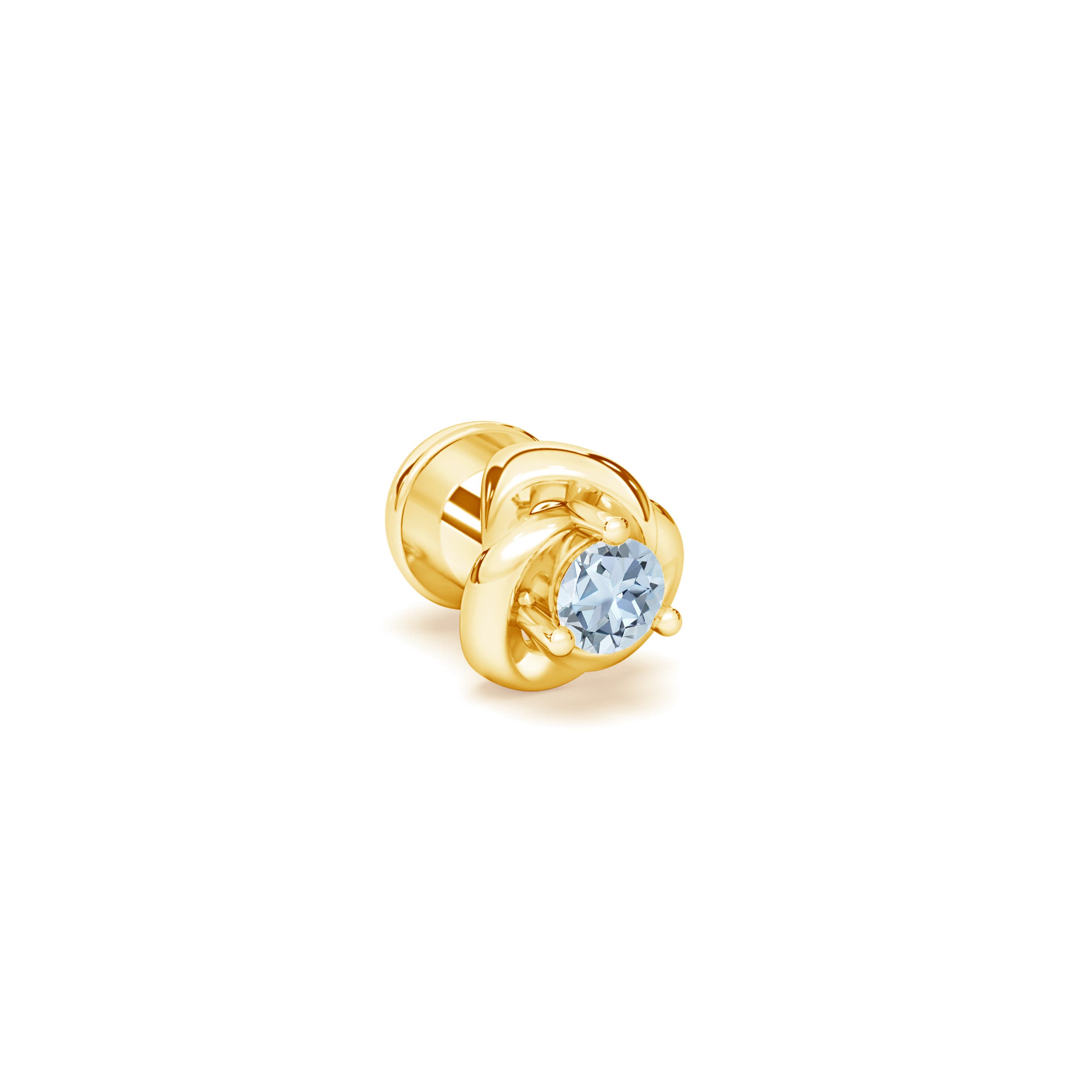 A - Aquamarine / 0.03 CT / 14 KT Yellow Gold