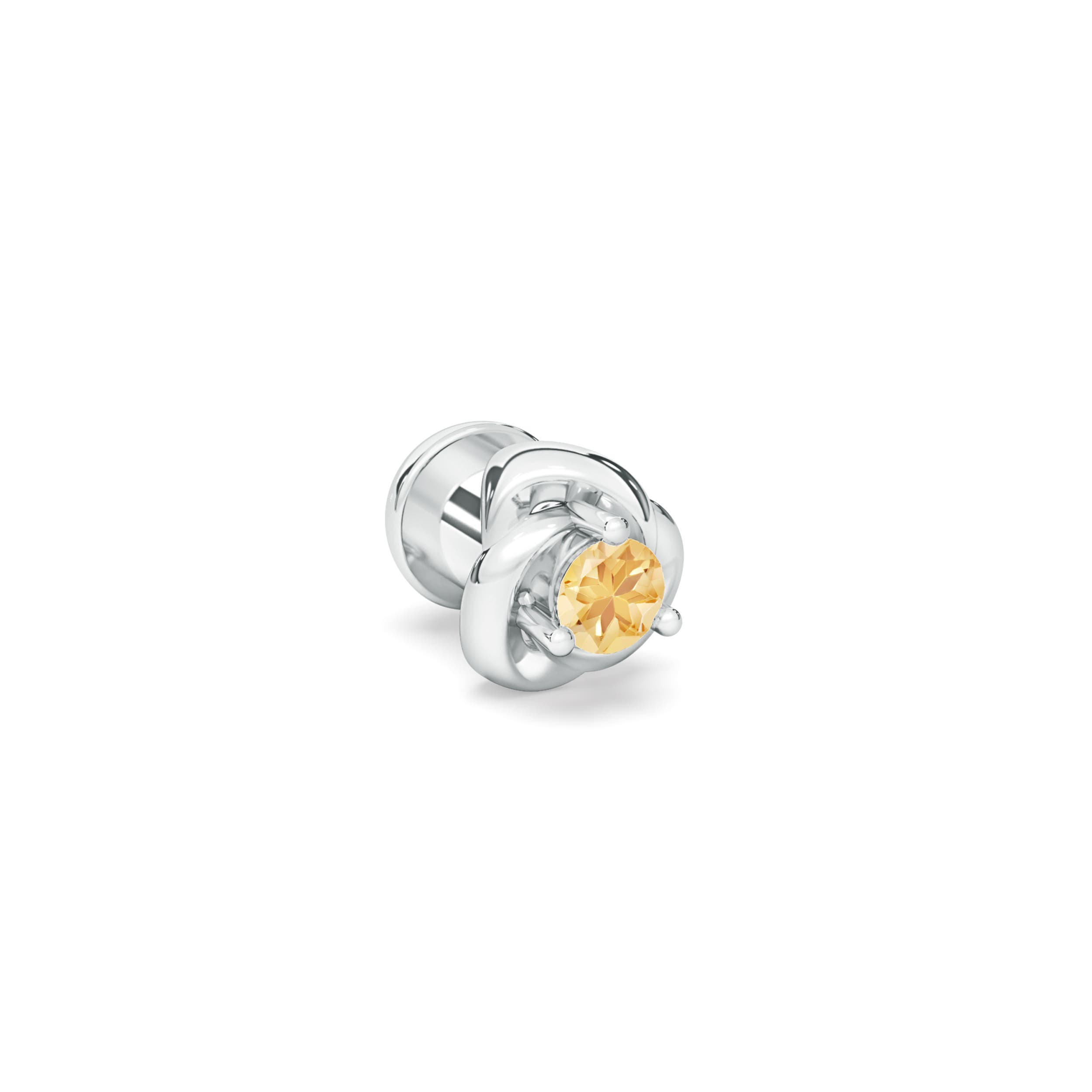 A - Citrine / 0.04 CT / 14 KT White Gold